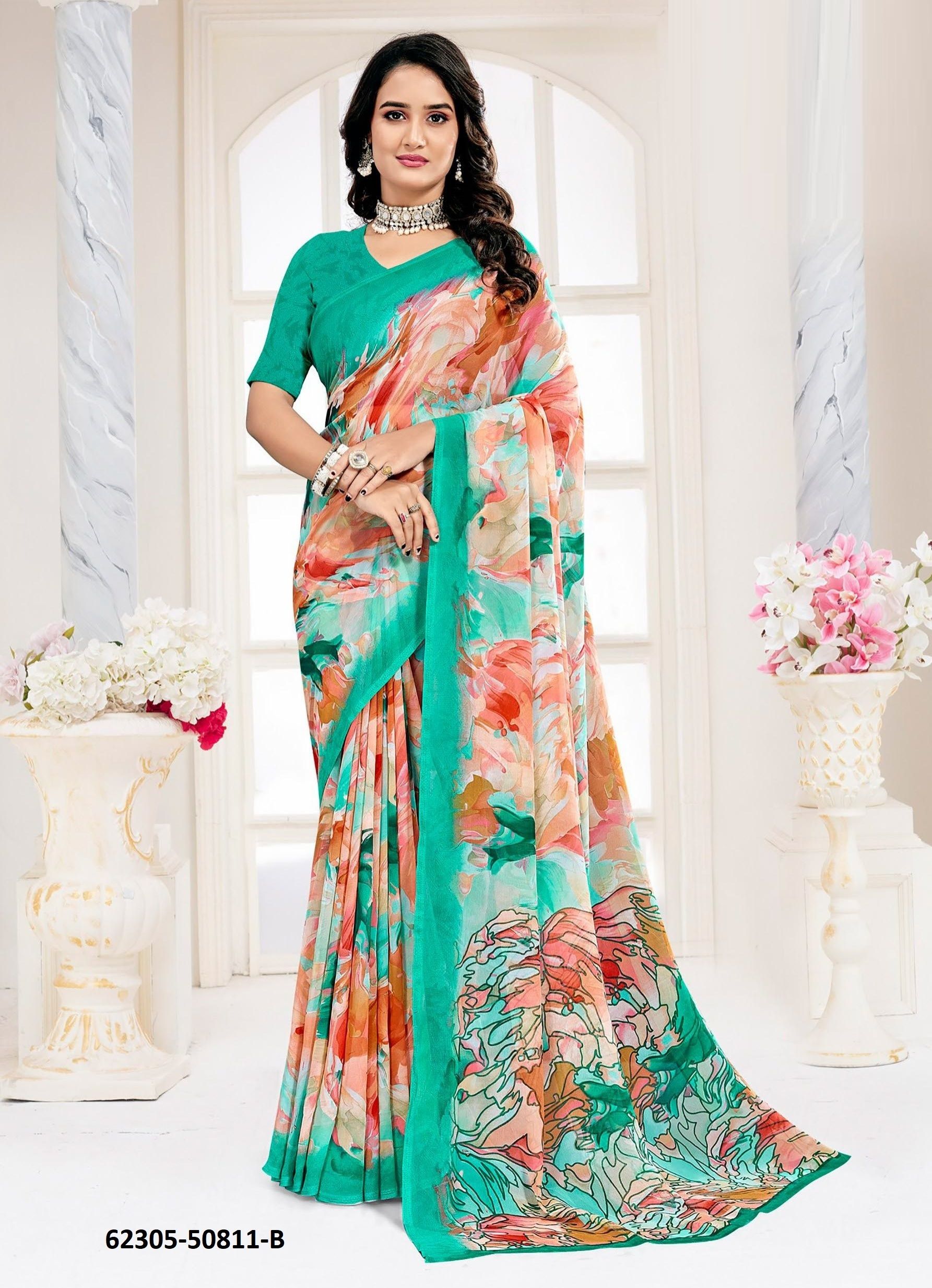 RAAGA GEORGETTE 28 - Catalog # 62305 (Set of 6 Sarees) by Ruchi Sarees RAAGA GEORGETTE 28 - Catalog # 62305 (Set of 6 Sarees) by Ruchi Sarees