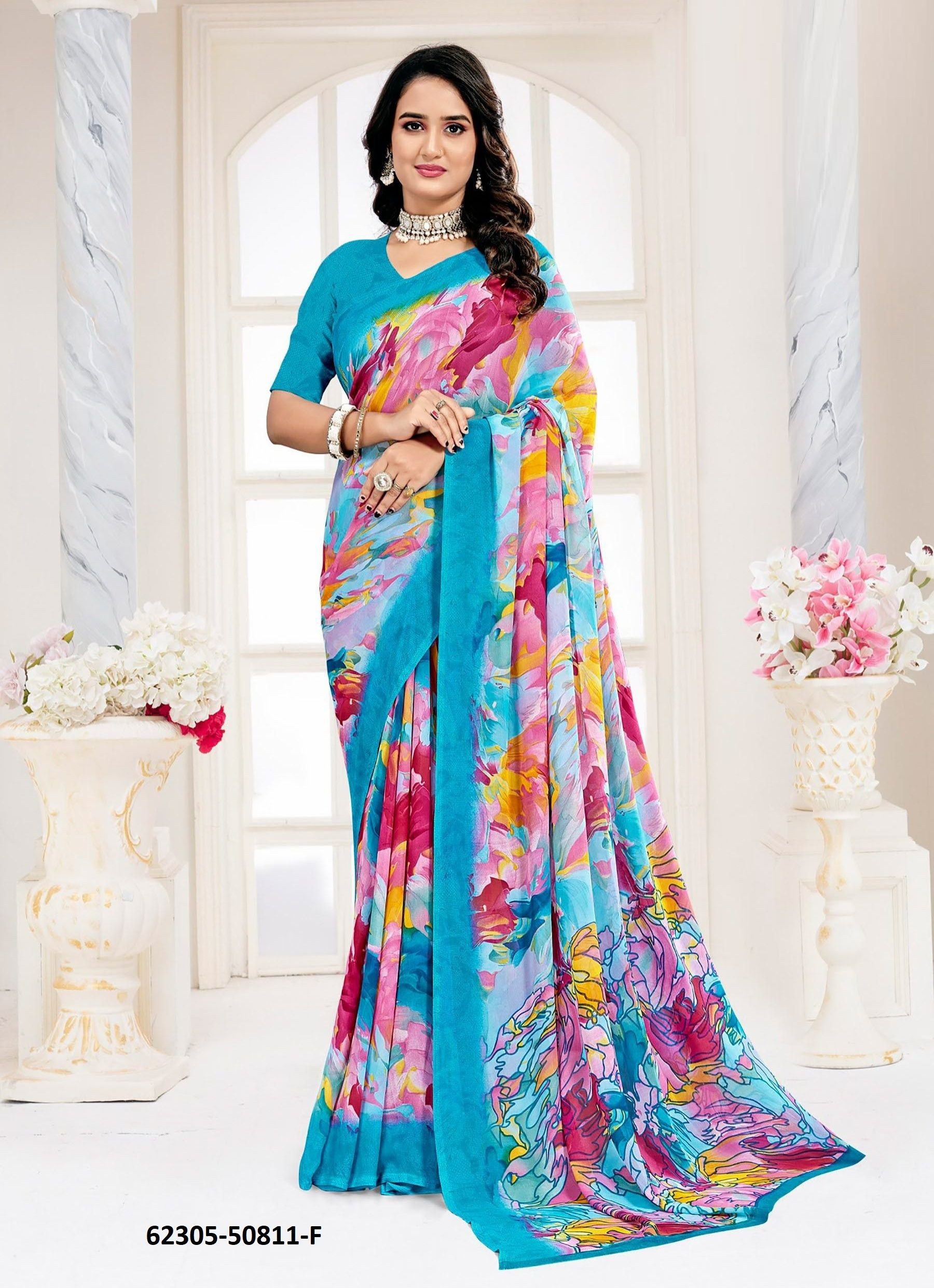 RAAGA GEORGETTE 28 - Catalog # 62305 (Set of 6 Sarees) by Ruchi Sarees RAAGA GEORGETTE 28 - Catalog # 62305 (Set of 6 Sarees) by Ruchi Sarees