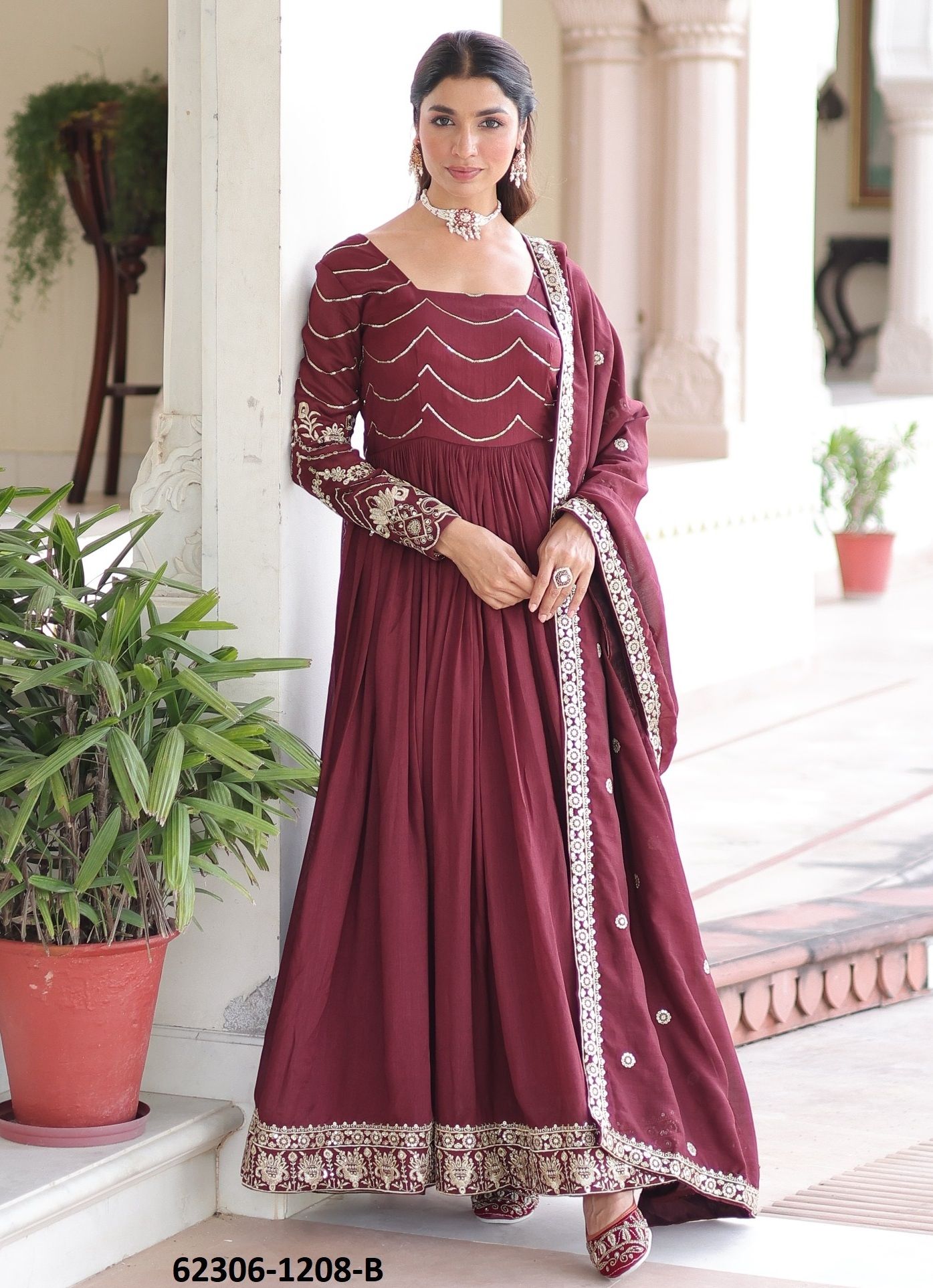 SERIES 1208 - Catalog # 62306 (Set of 2 Readymade Gowns) by Meheriya SERIES 1208 - Catalog # 62306 (Set of 2 Readymade Gowns) by Meheriya