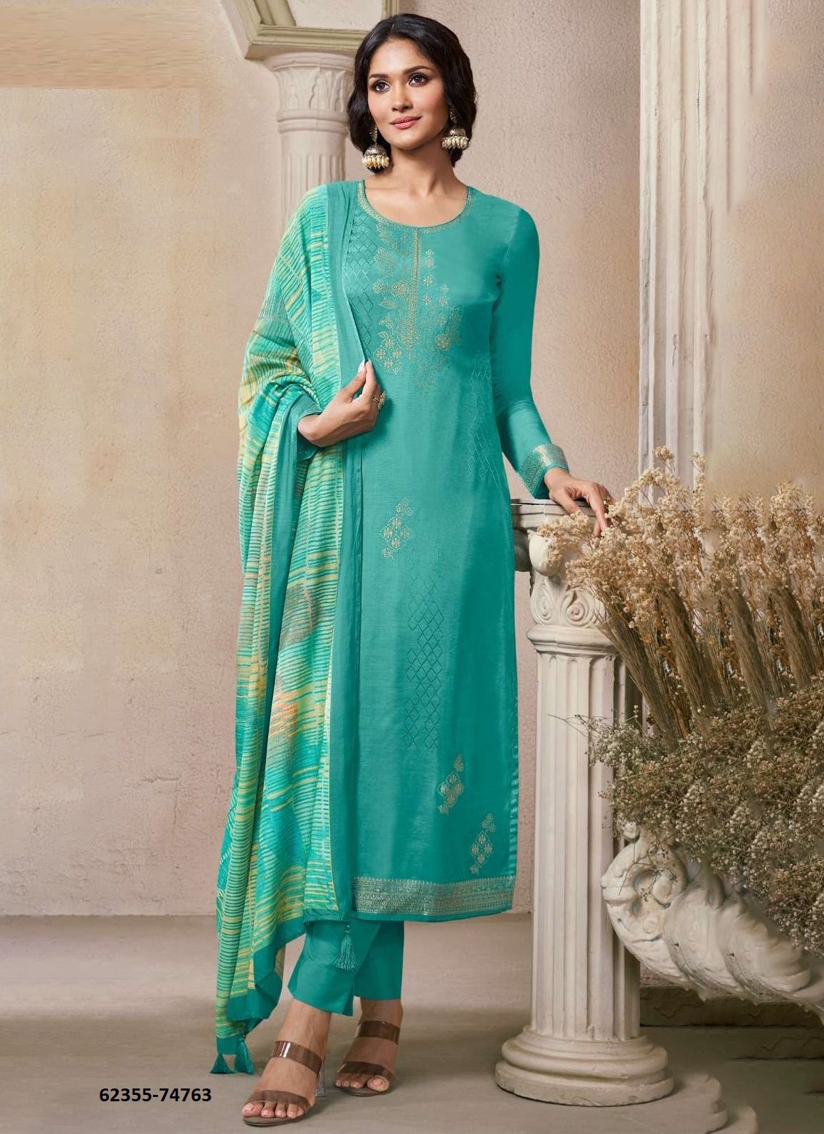 NAVYA 4 - Catalog # 62355 (Set of 4 Semi-Stitched / Un-Stitched Suits) by Vinay Fashion LLP