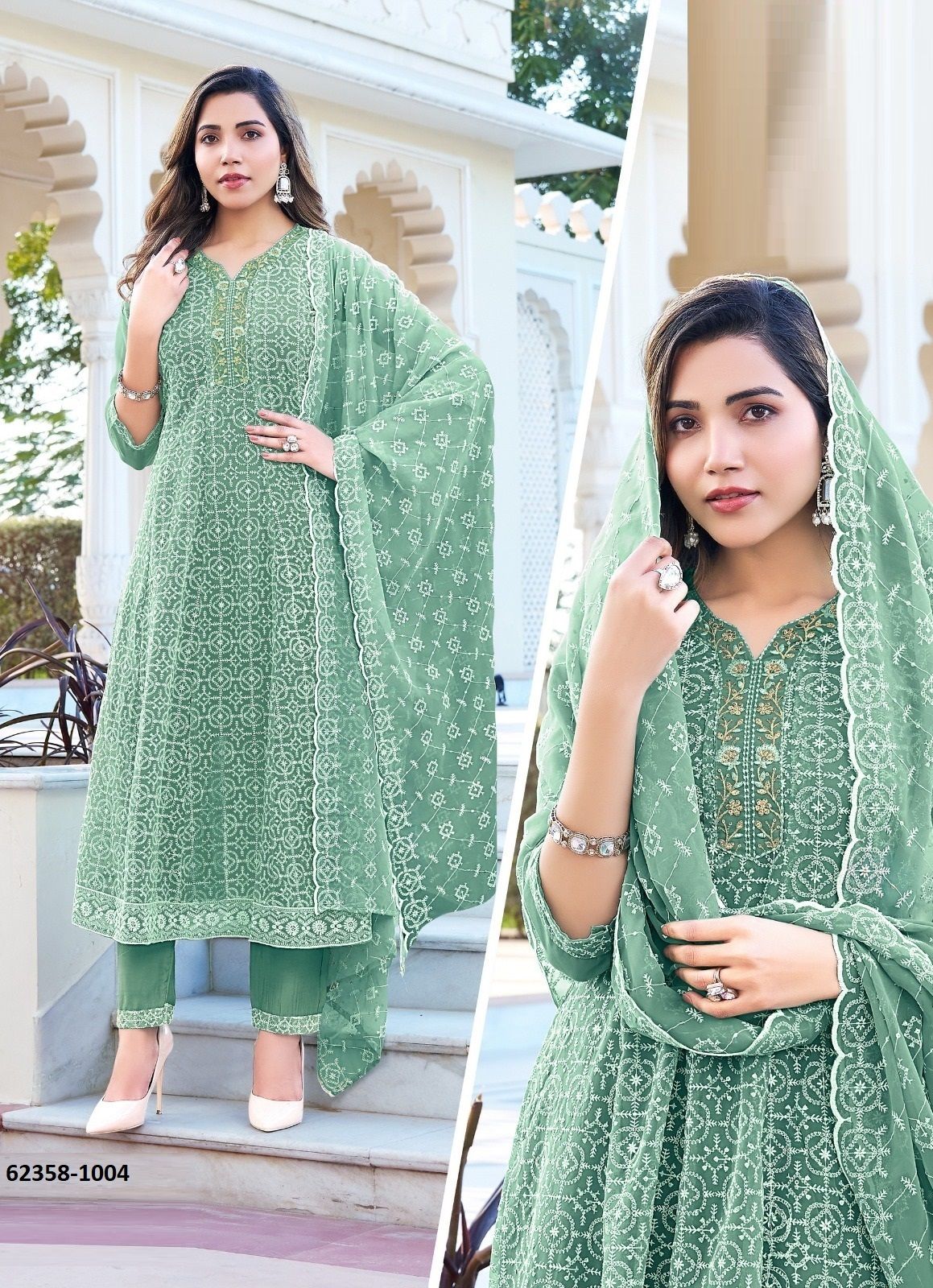 KANIKA - Catalog # 62358 (Set of 7 SIZE-SETS [Readymade Salwar Suits]) by Tunic House