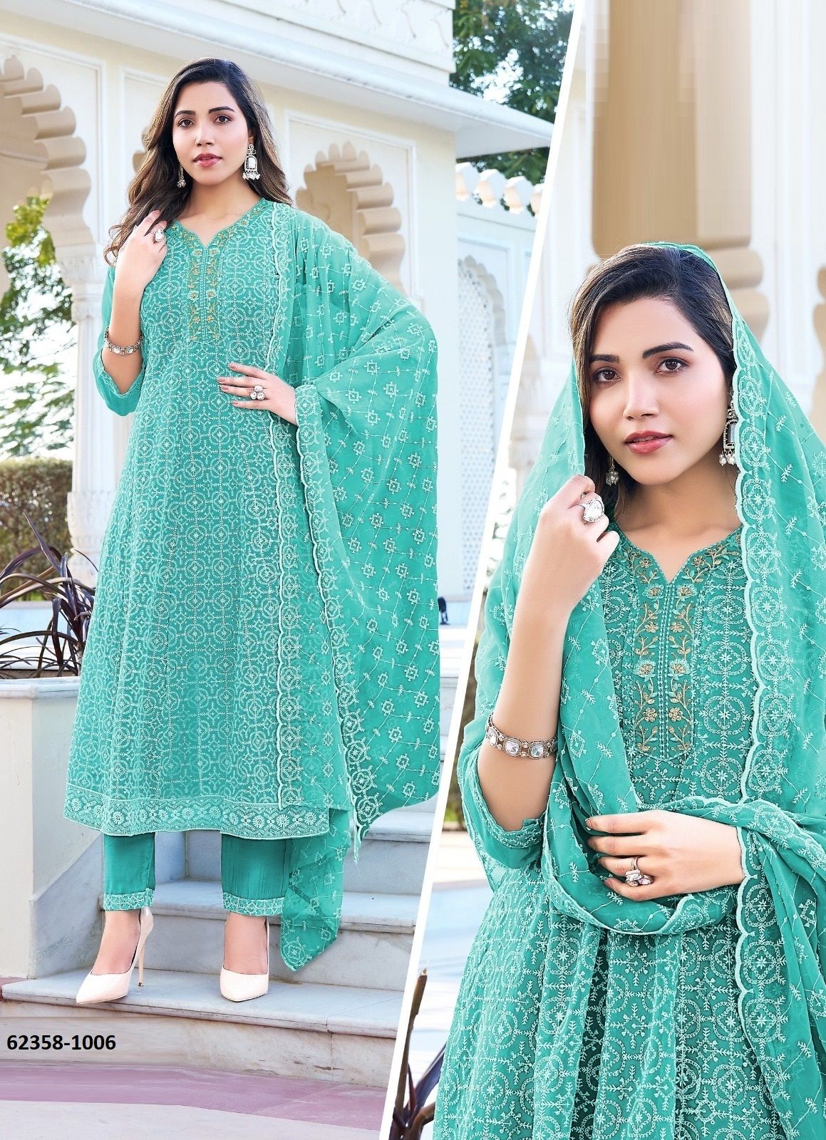 KANIKA - Catalog # 62358 (Set of 7 SIZE-SETS [Readymade Salwar Suits]) by Tunic House