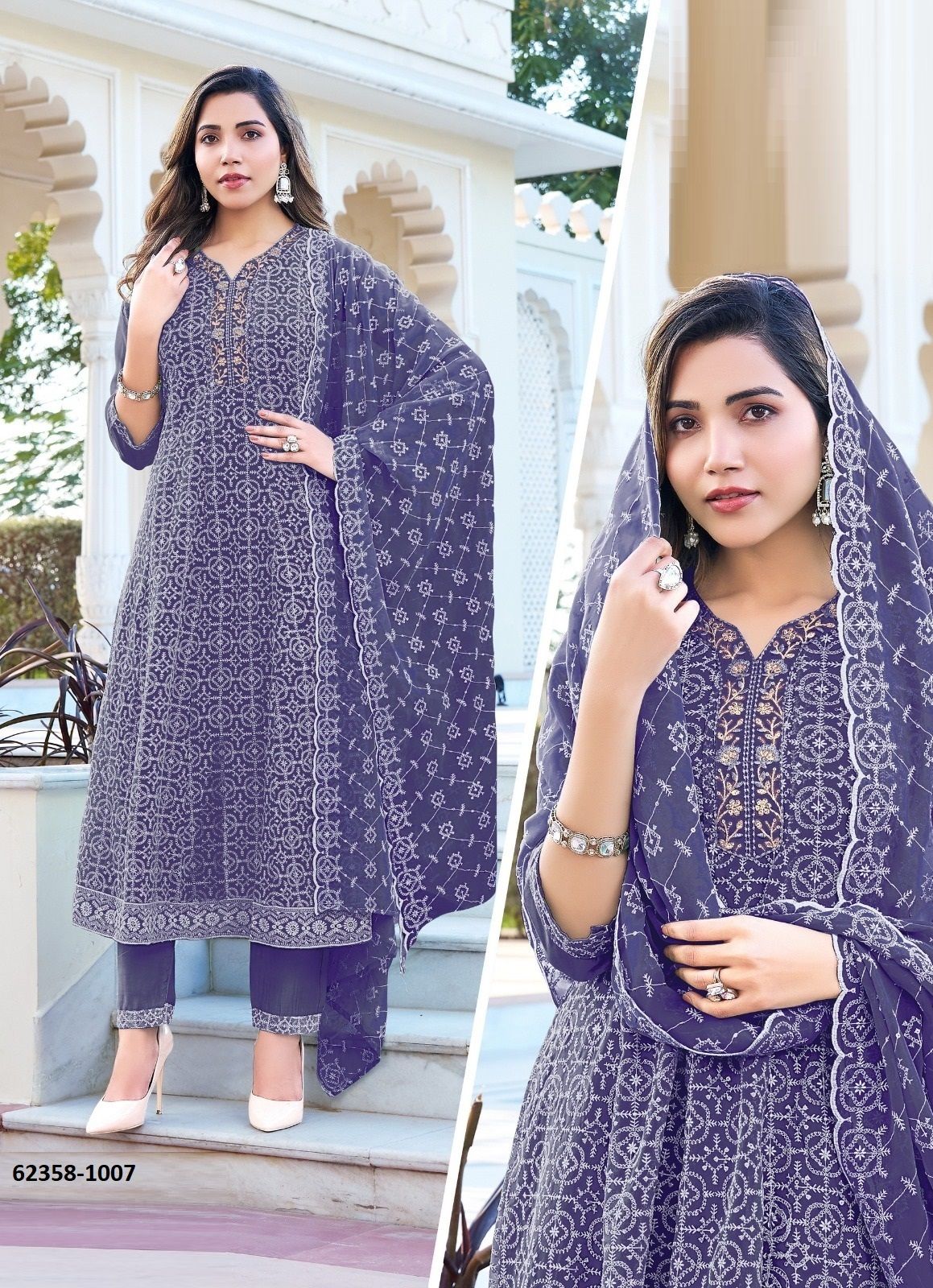 KANIKA - Catalog # 62358 (Set of 7 SIZE-SETS [Readymade Salwar Suits]) by Tunic House