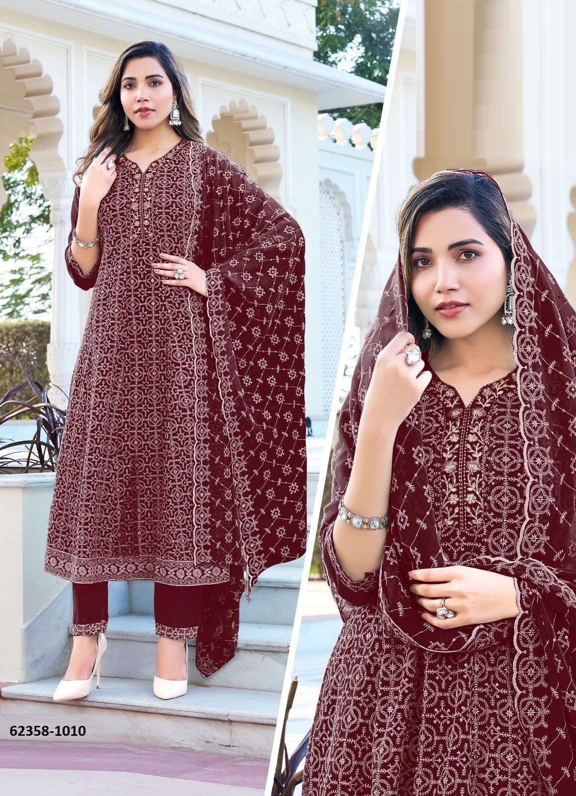 KANIKA - Catalog # 62358 (Set of 7 SIZE-SETS [Readymade Salwar Suits]) by Tunic House