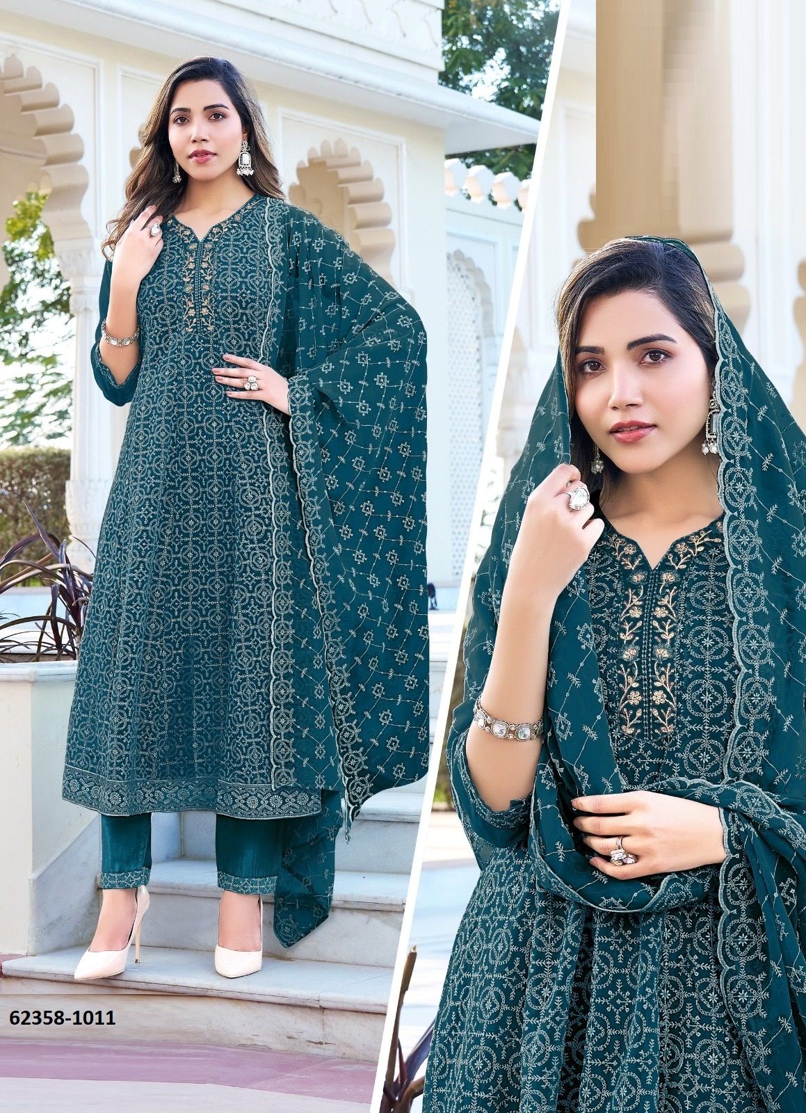 KANIKA - Catalog # 62358 (Set of 7 SIZE-SETS [Readymade Salwar Suits]) by Tunic House