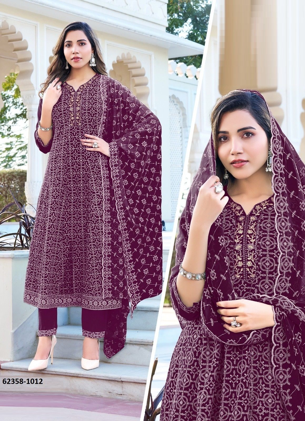 KANIKA - Catalog # 62358 (Set of 7 SIZE-SETS [Readymade Salwar Suits]) by Tunic House