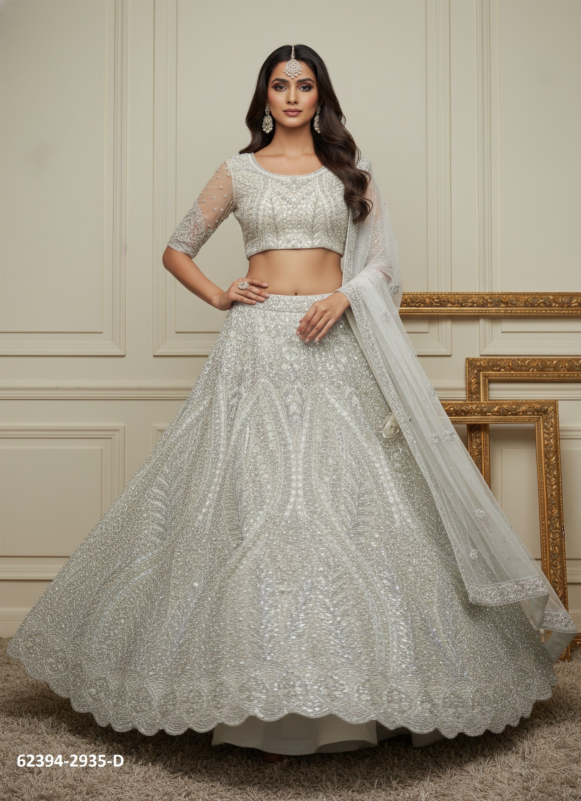 SERIES 2935-2944 - Catalog # 62394 (Set of 10 Semi-Stitched Lehengas) by Aabharan