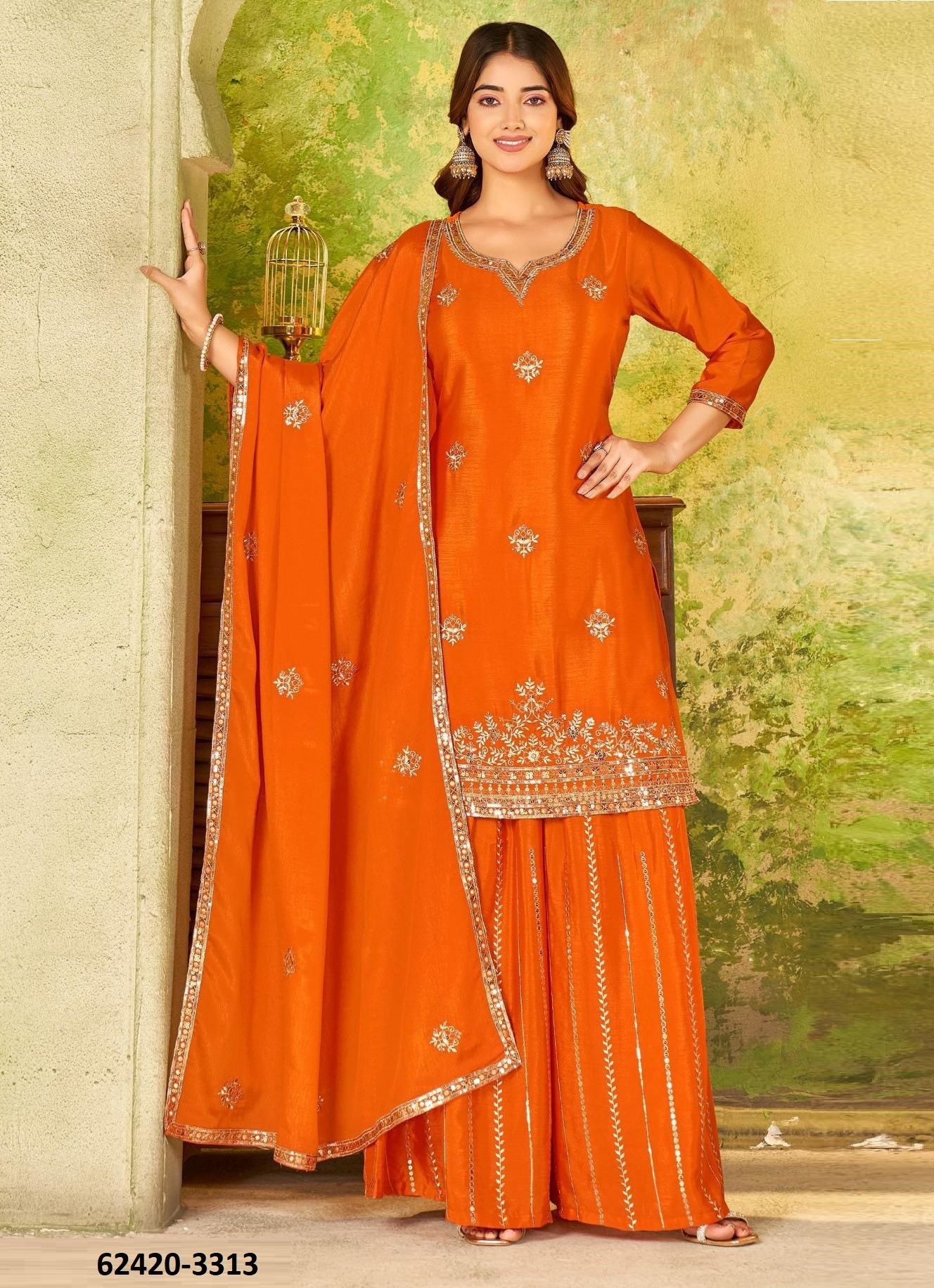 SERIES 3312-3314 - Catalog # 62420 (Set of 4 SIZE-SETS [Readymade Salwar Suits]) by Ladies Flavour