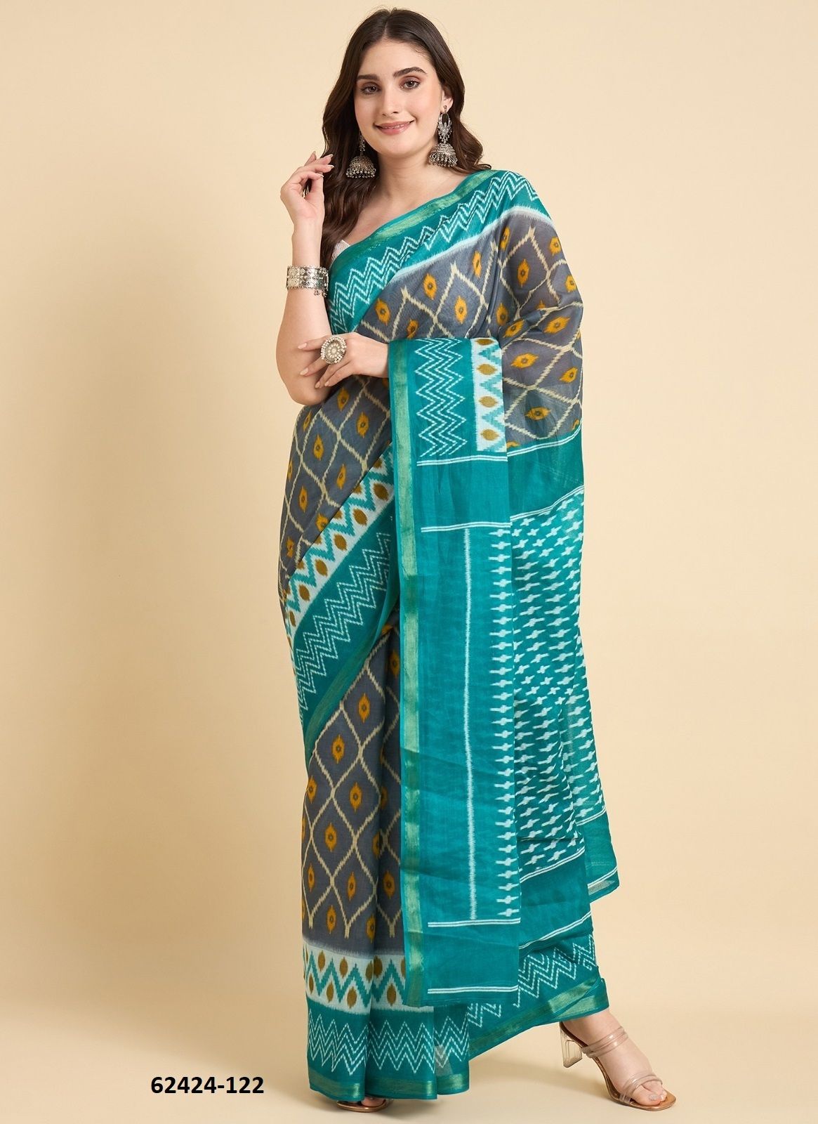 ZARI BORDER - Catalog # 62424 (Set of 24 Sarees) by Jagraasa