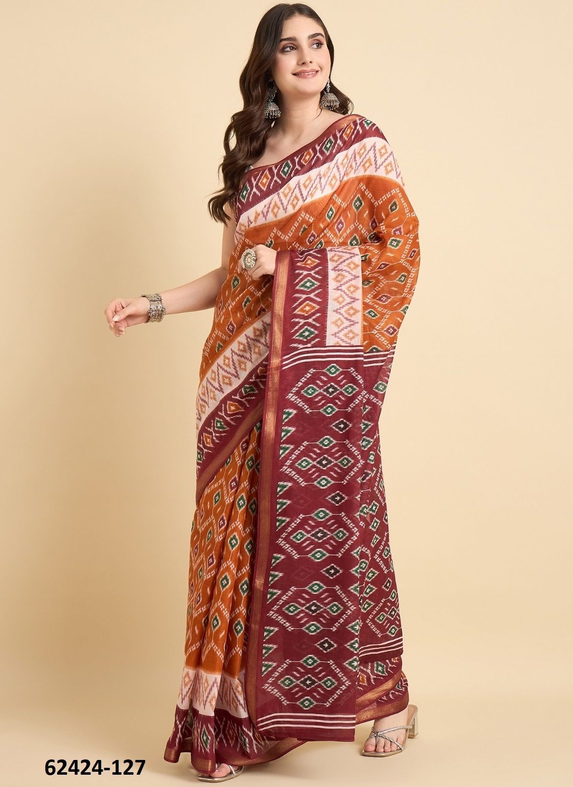 ZARI BORDER - Catalog # 62424 (Set of 24 Sarees) by Jagraasa