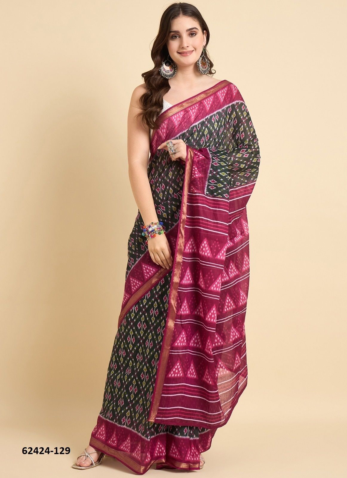 ZARI BORDER - Catalog # 62424 (Set of 24 Sarees) by Jagraasa