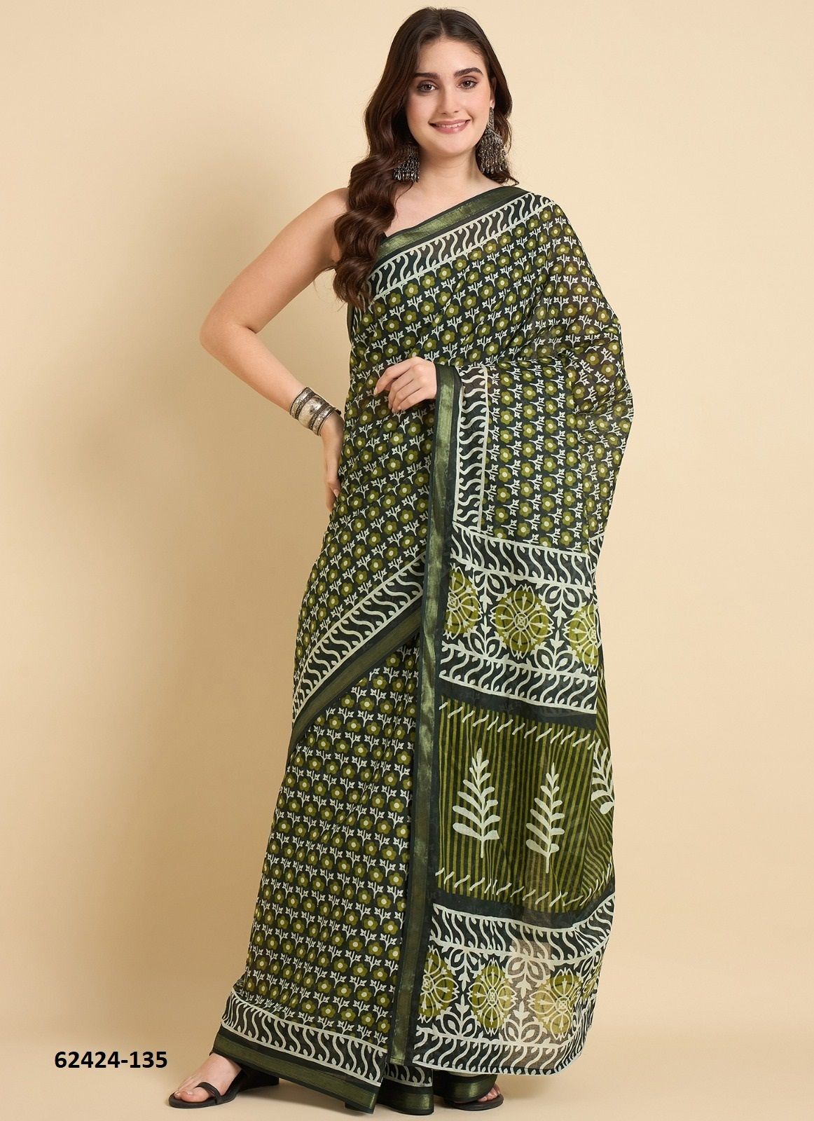 ZARI BORDER - Catalog # 62424 (Set of 24 Sarees) by Jagraasa