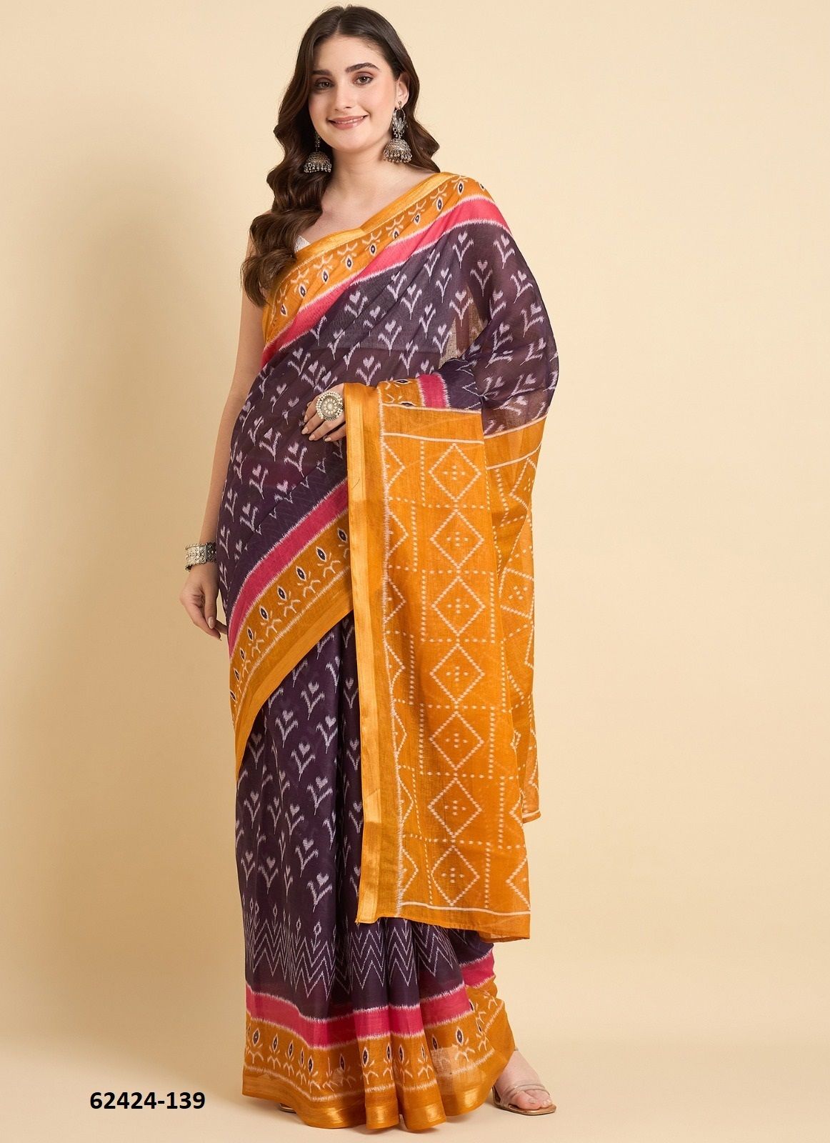 ZARI BORDER - Catalog # 62424 (Set of 24 Sarees) by Jagraasa