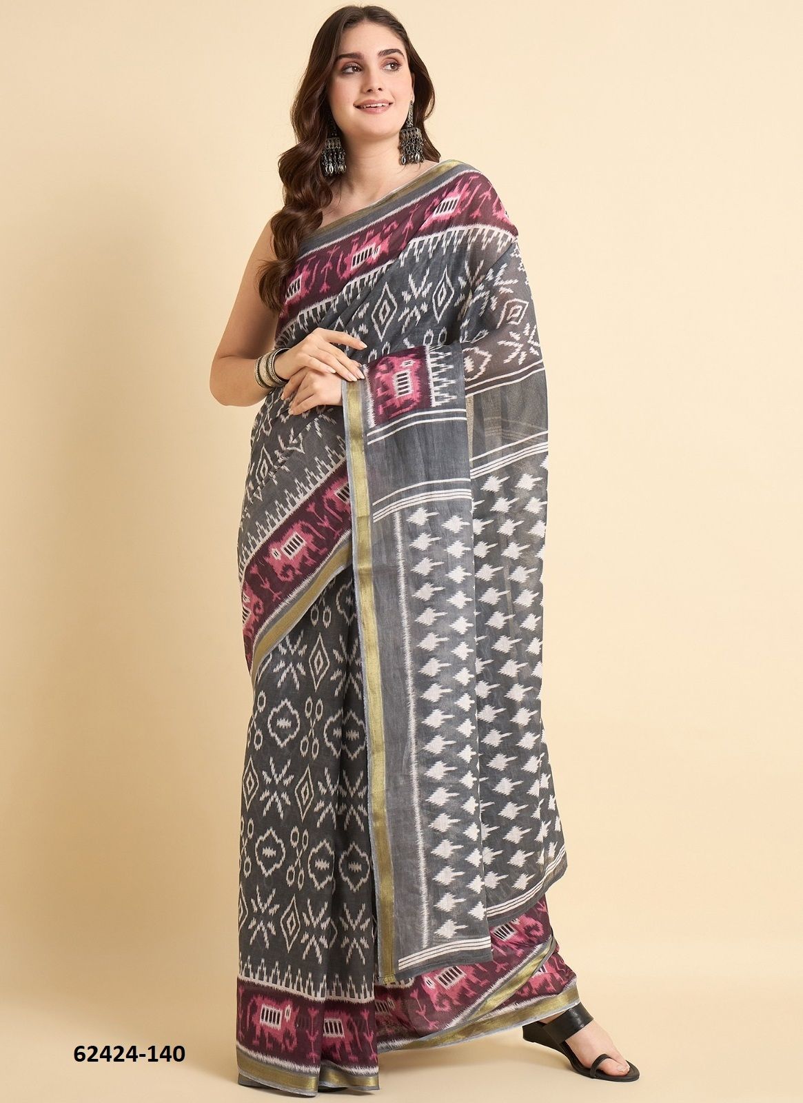 ZARI BORDER - Catalog # 62424 (Set of 24 Sarees) by Jagraasa