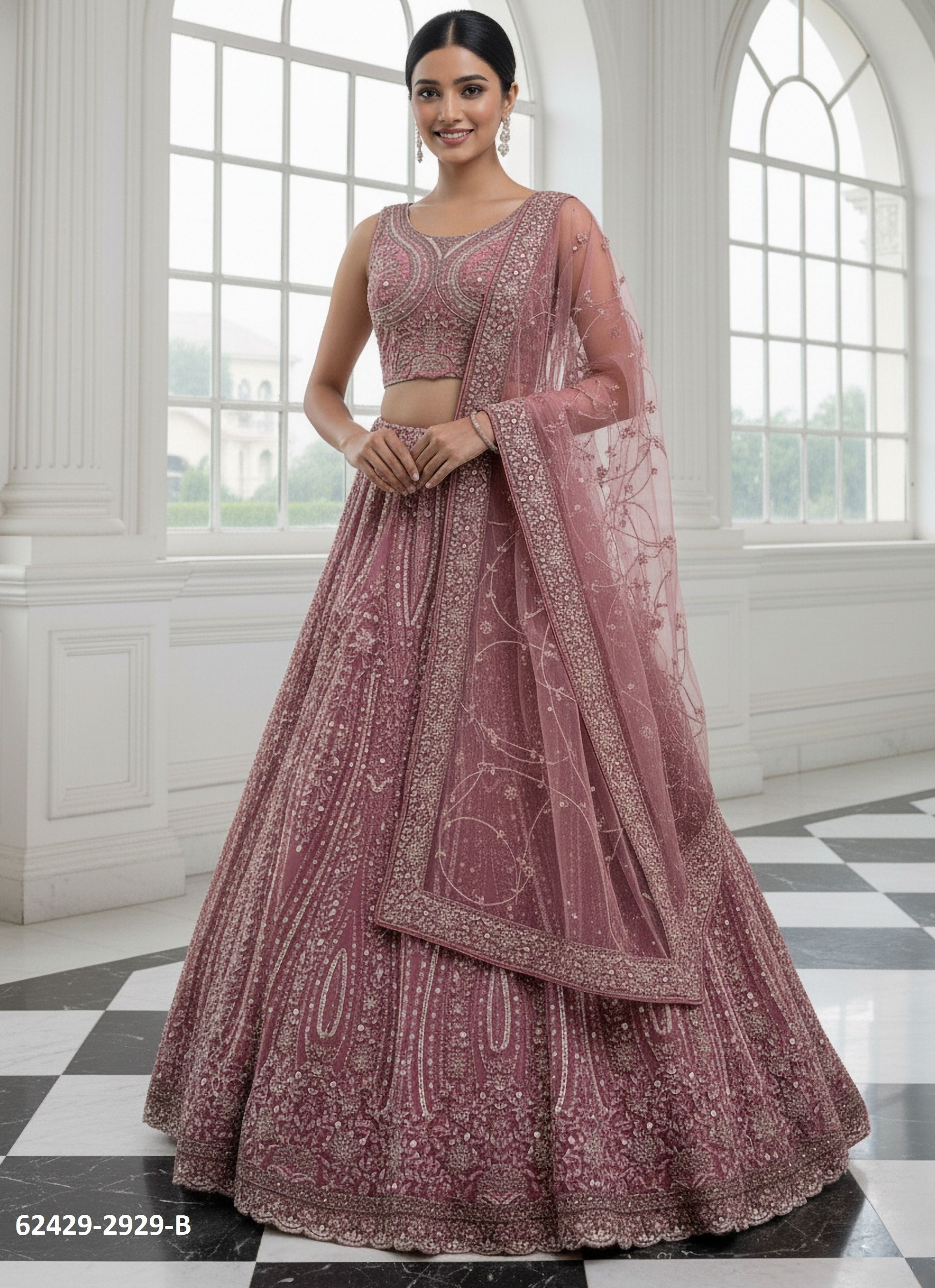 SERIES 2928-2947 - Catalog # 62429 (Set of 11 Semi-Stitched Lehengas) by Desi Muse