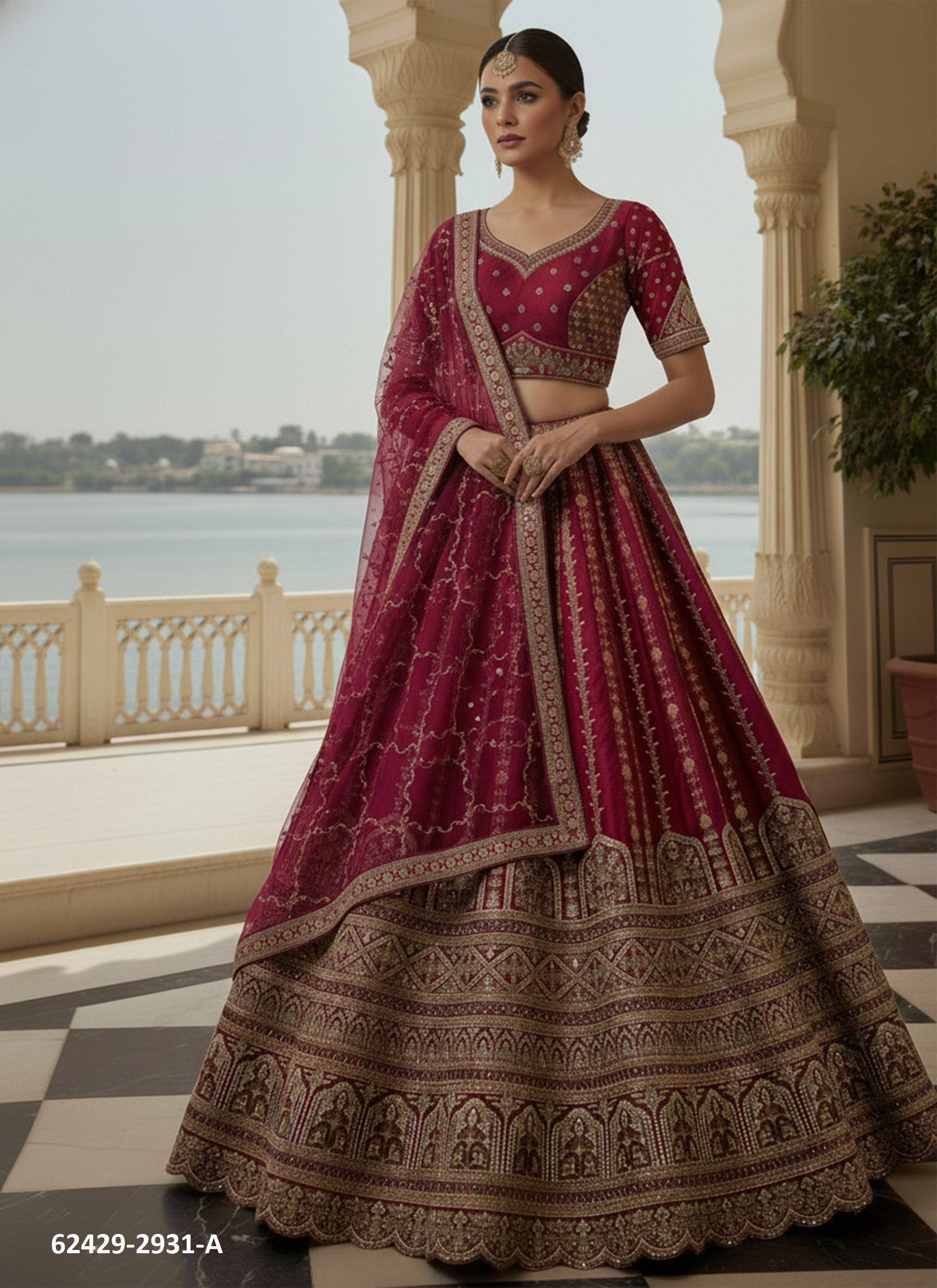 SERIES 2928-2947 - Catalog # 62429 (Set of 11 Semi-Stitched Lehengas) by Desi Muse