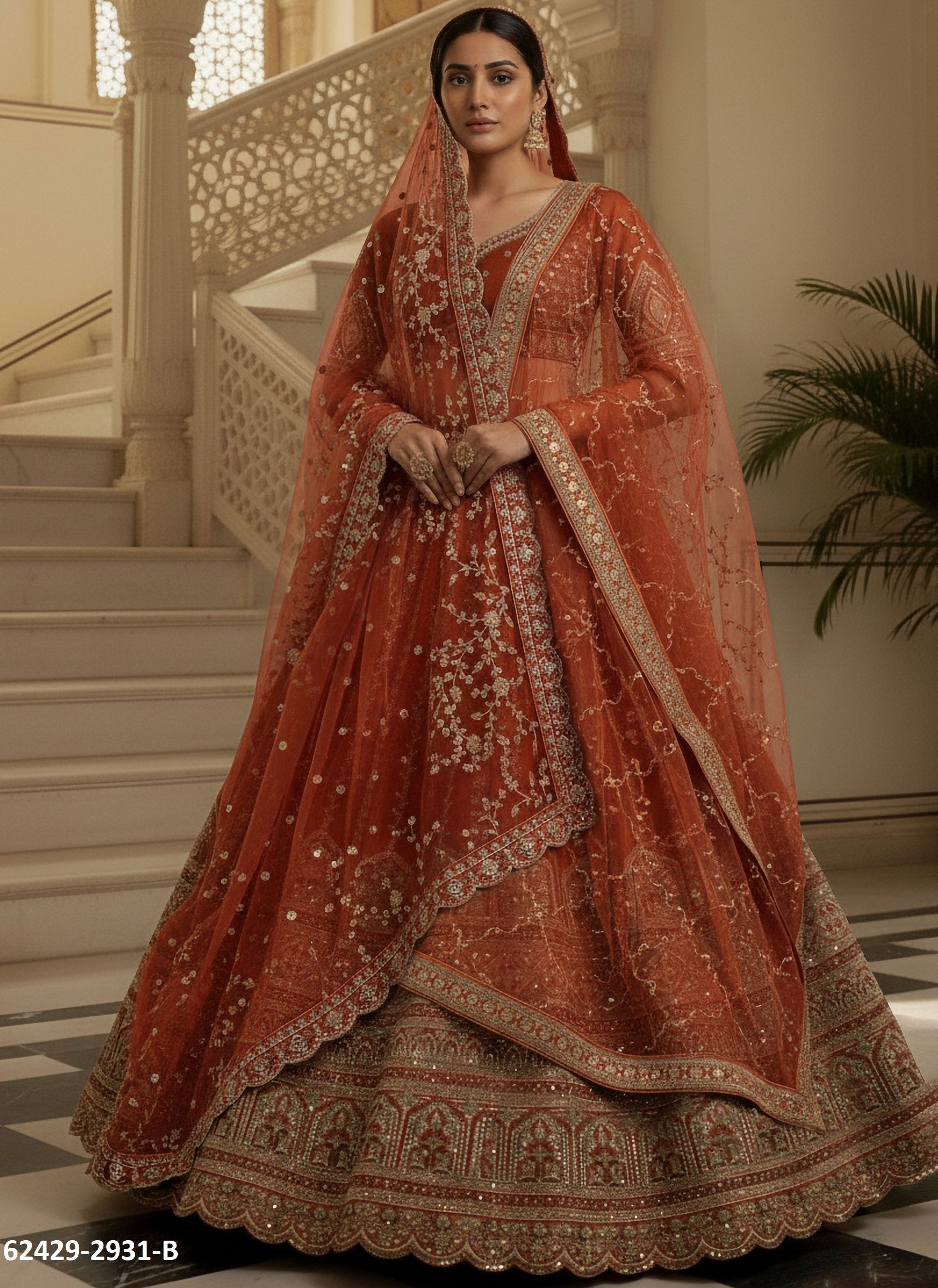 SERIES 2928-2947 - Catalog # 62429 (Set of 11 Semi-Stitched Lehengas) by Desi Muse