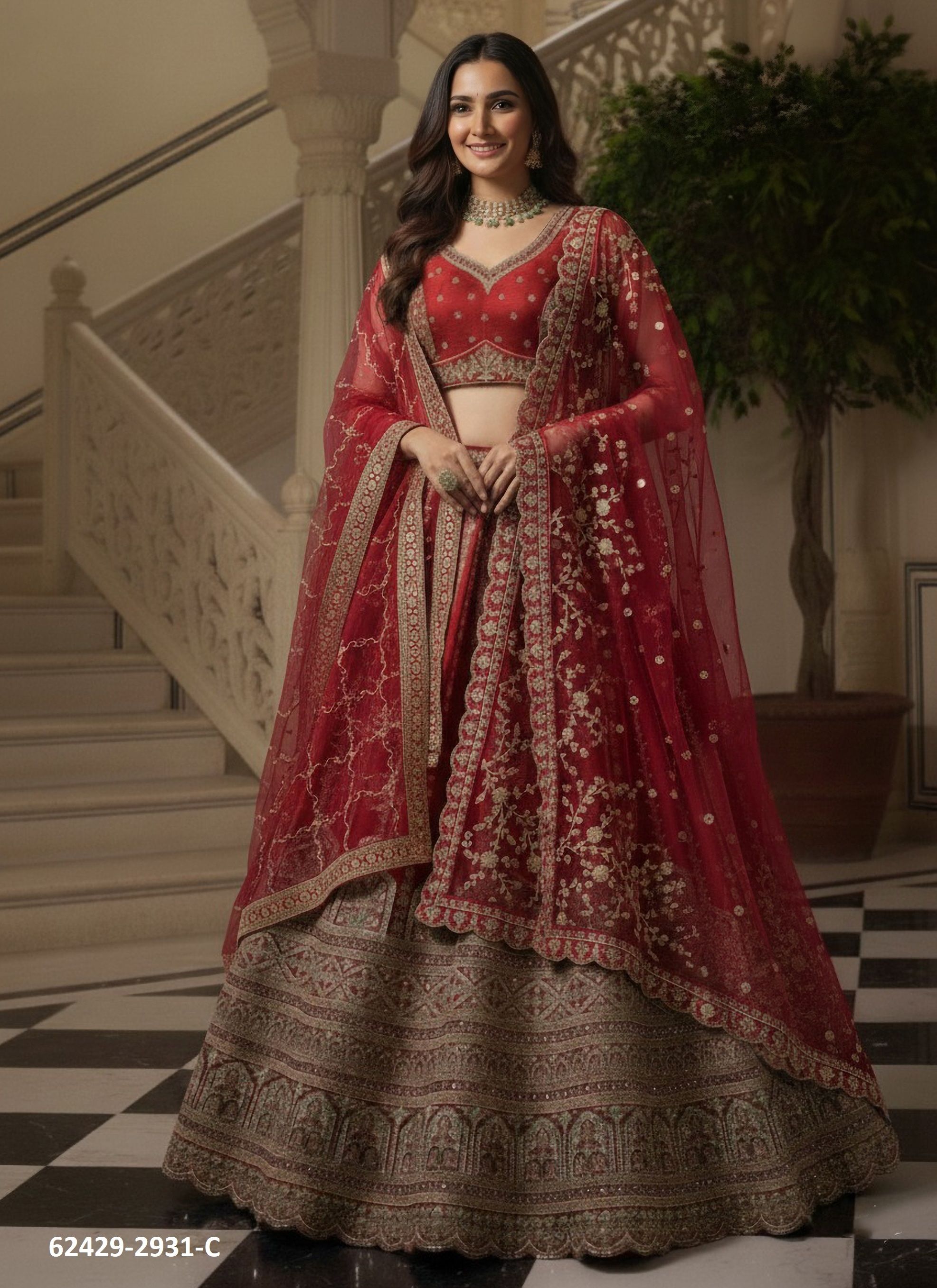 SERIES 2928-2947 - Catalog # 62429 (Set of 11 Semi-Stitched Lehengas) by Desi Muse