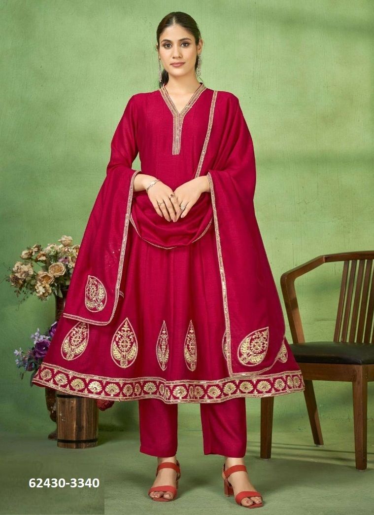 SERIES 3339-3340 - Catalog # 62430 (Set of 4 SIZE-SETS [Readymade Salwar Suits]) by Ladies Flavour