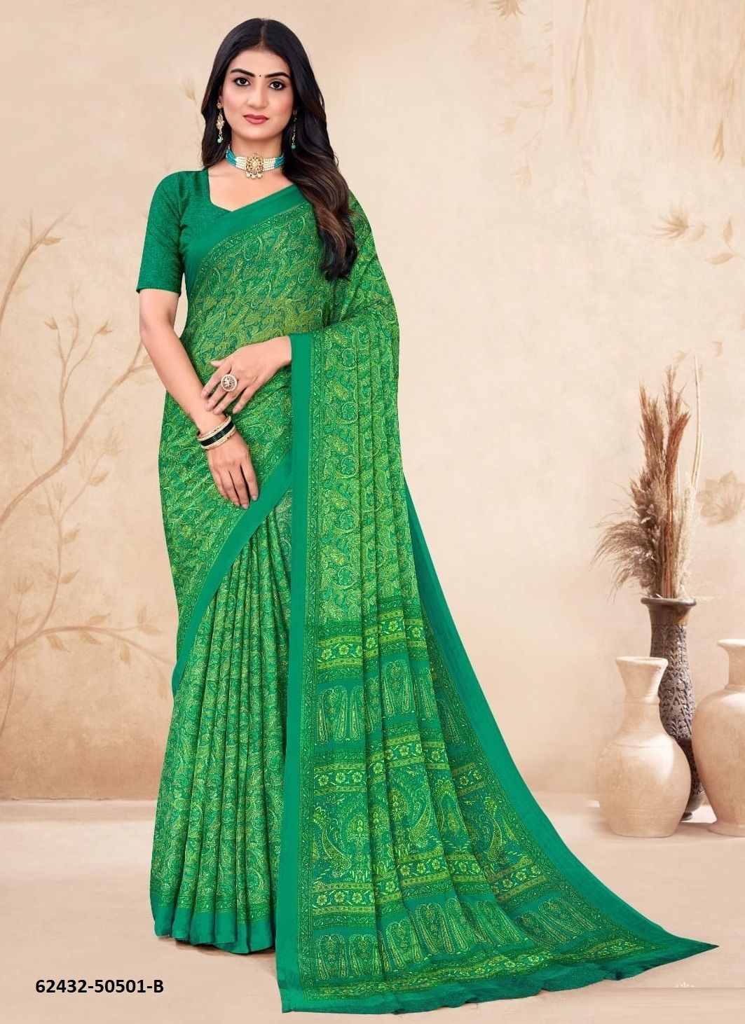 STAR CHIFFON 212 - Catalog # 62432 (Set of 12 Sarees) by Ruchi Sarees