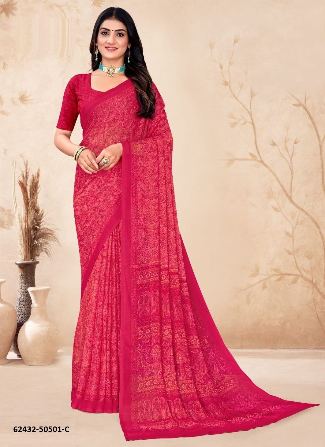 STAR CHIFFON 212 - Catalog # 62432 (Set of 12 Sarees) by Ruchi Sarees