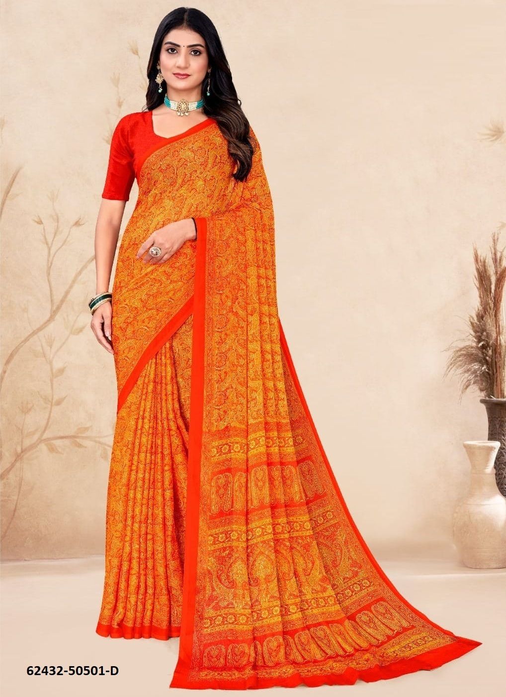 STAR CHIFFON 212 - Catalog # 62432 (Set of 12 Sarees) by Ruchi Sarees