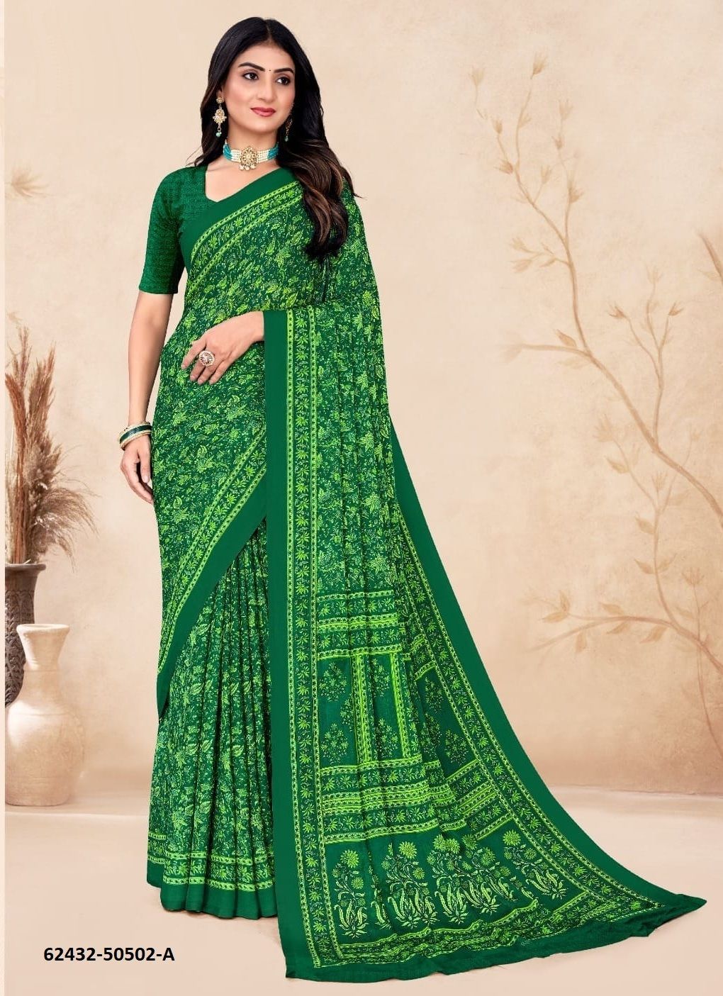 STAR CHIFFON 212 - Catalog # 62432 (Set of 12 Sarees) by Ruchi Sarees