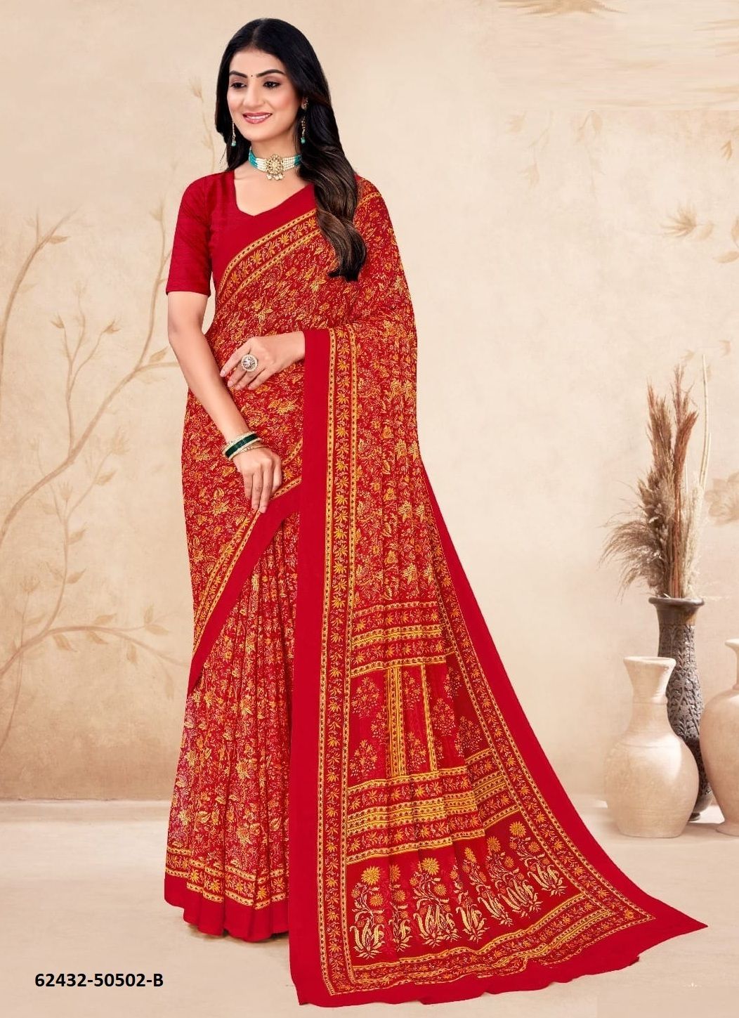 STAR CHIFFON 212 - Catalog # 62432 (Set of 12 Sarees) by Ruchi Sarees