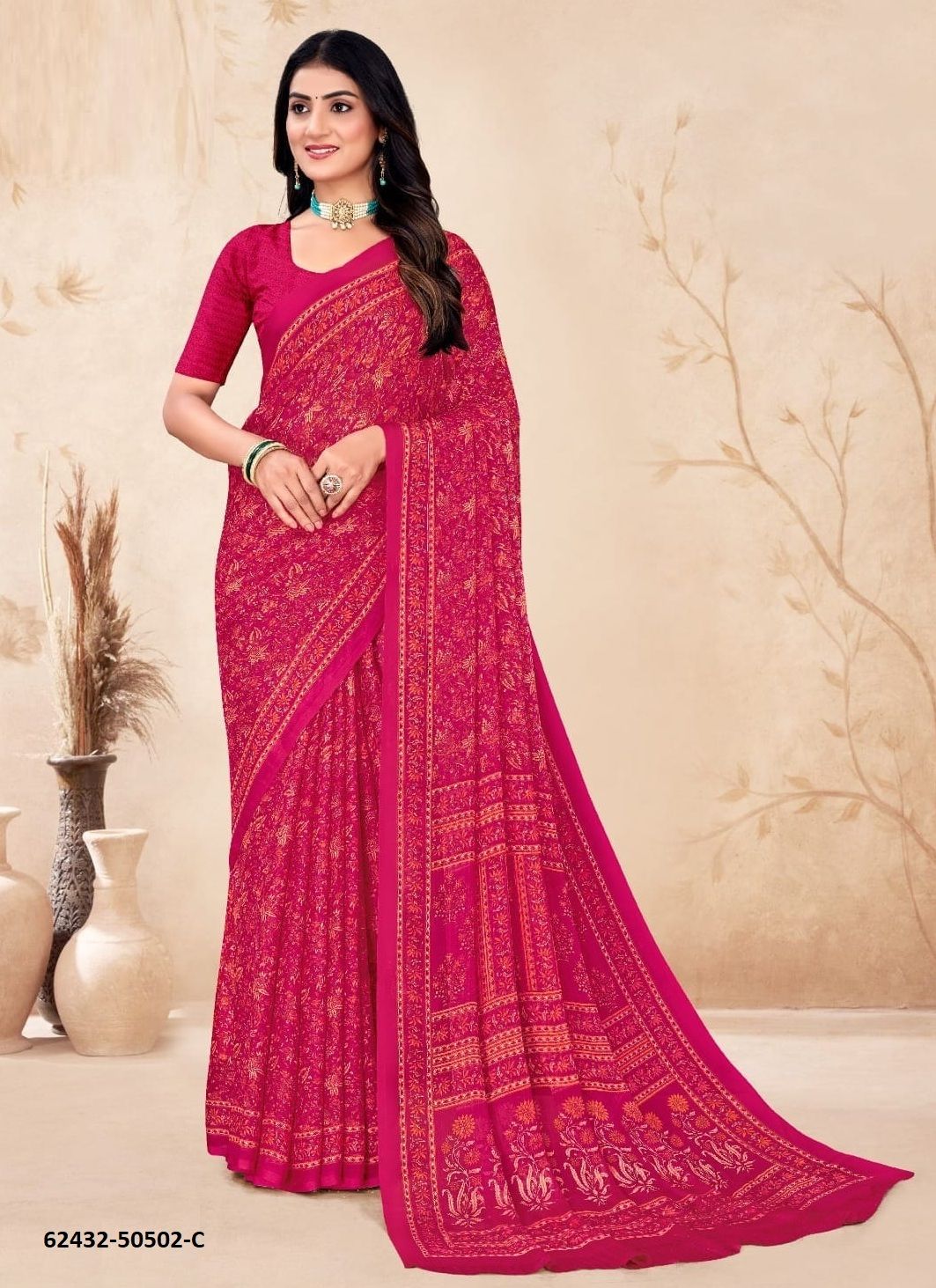 STAR CHIFFON 212 - Catalog # 62432 (Set of 12 Sarees) by Ruchi Sarees