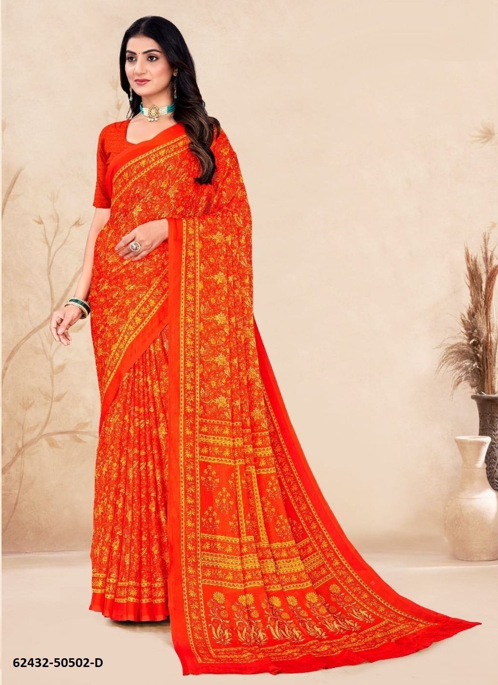 STAR CHIFFON 212 - Catalog # 62432 (Set of 12 Sarees) by Ruchi Sarees