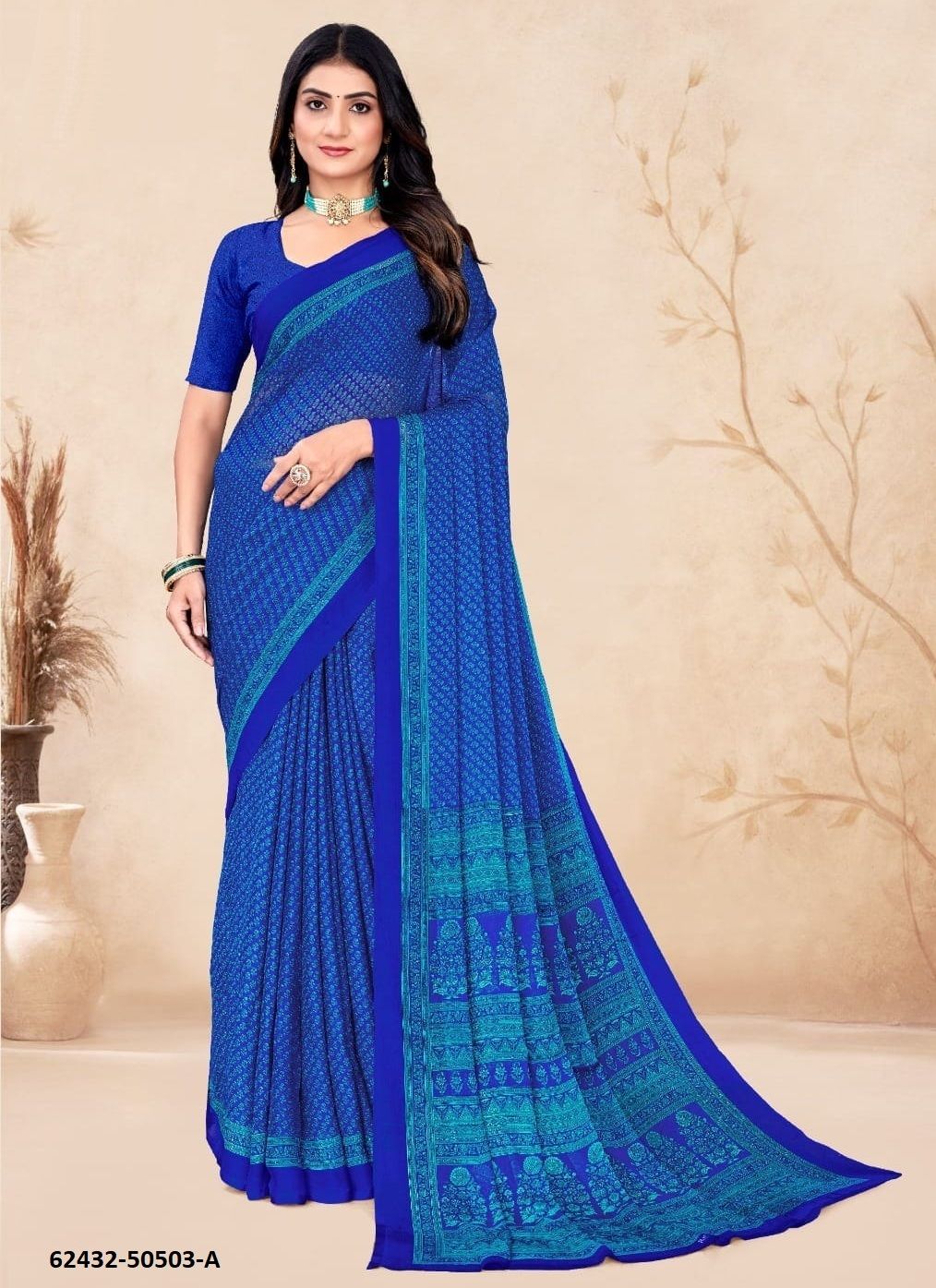STAR CHIFFON 212 - Catalog # 62432 (Set of 12 Sarees) by Ruchi Sarees