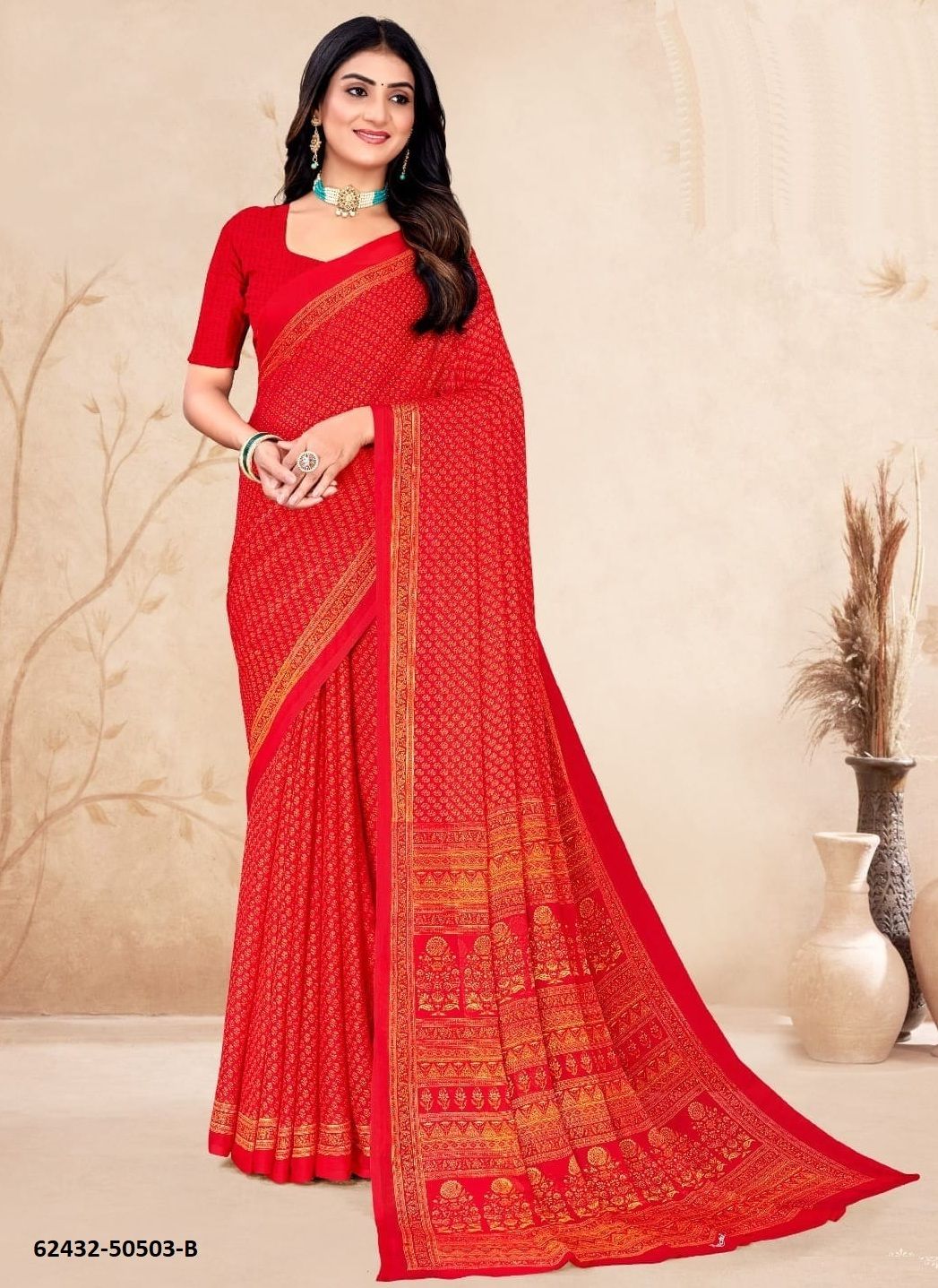 STAR CHIFFON 212 - Catalog # 62432 (Set of 12 Sarees) by Ruchi Sarees