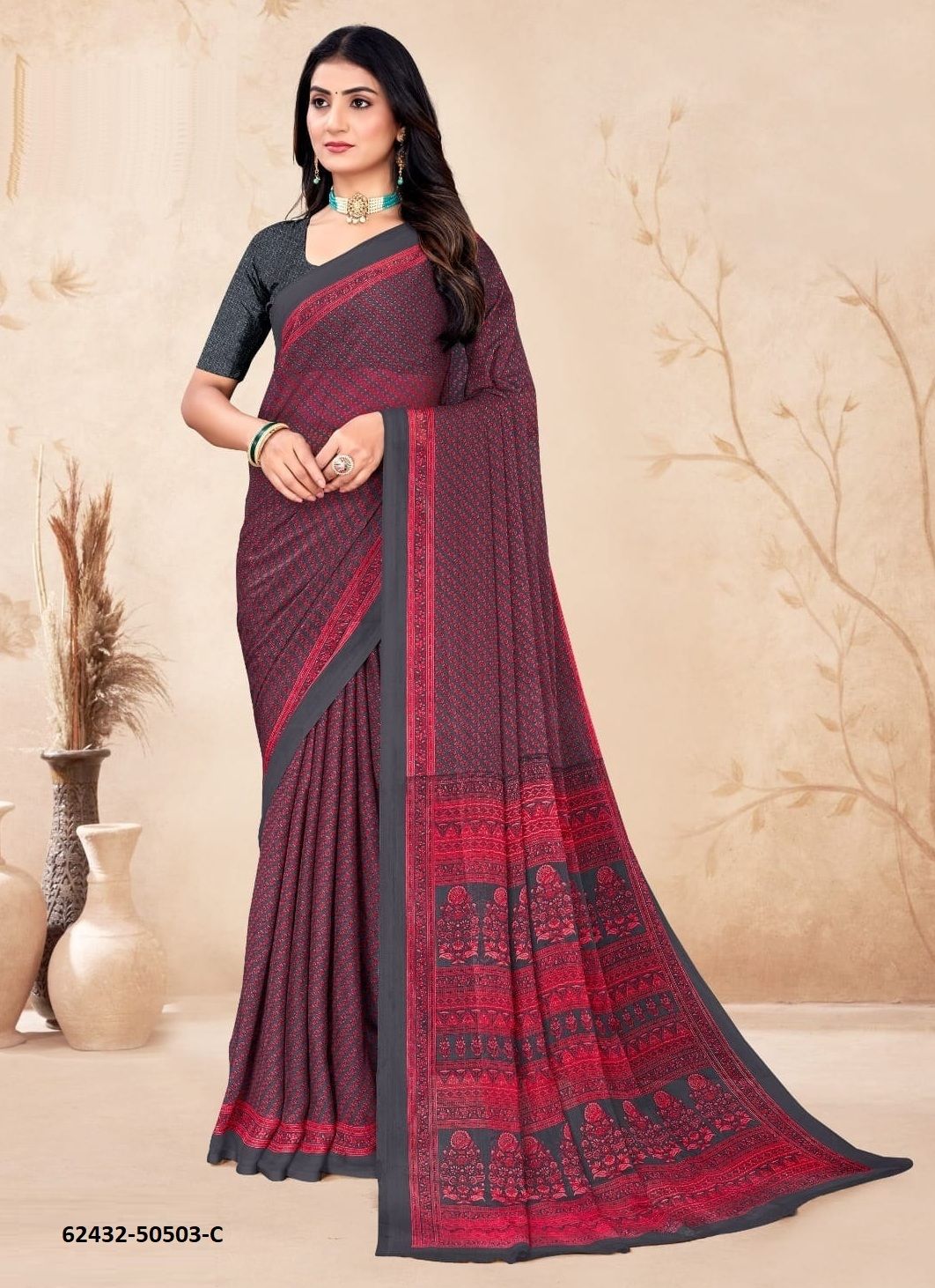 STAR CHIFFON 212 - Catalog # 62432 (Set of 12 Sarees) by Ruchi Sarees