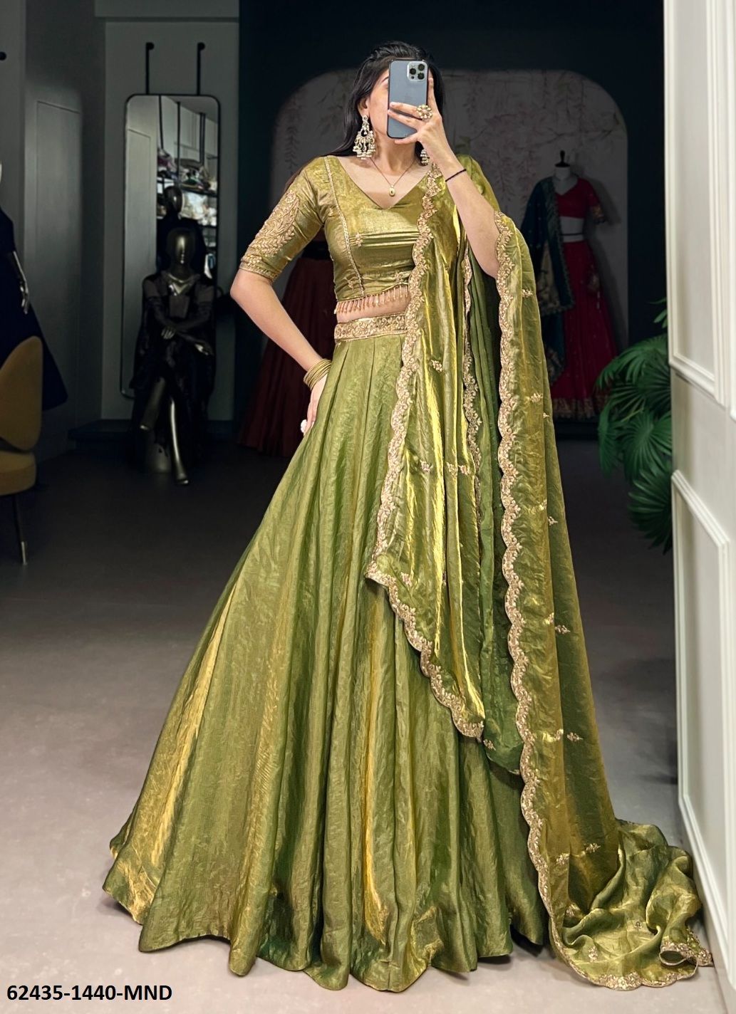 SERIES 1440 - Catalog # 62435 (Set of 4 Semi-Stitched Lehengas) by Meheriya SERIES 1440 - Catalog # 62435 (Set of 4 Semi-Stitched Lehengas) by Meheriya