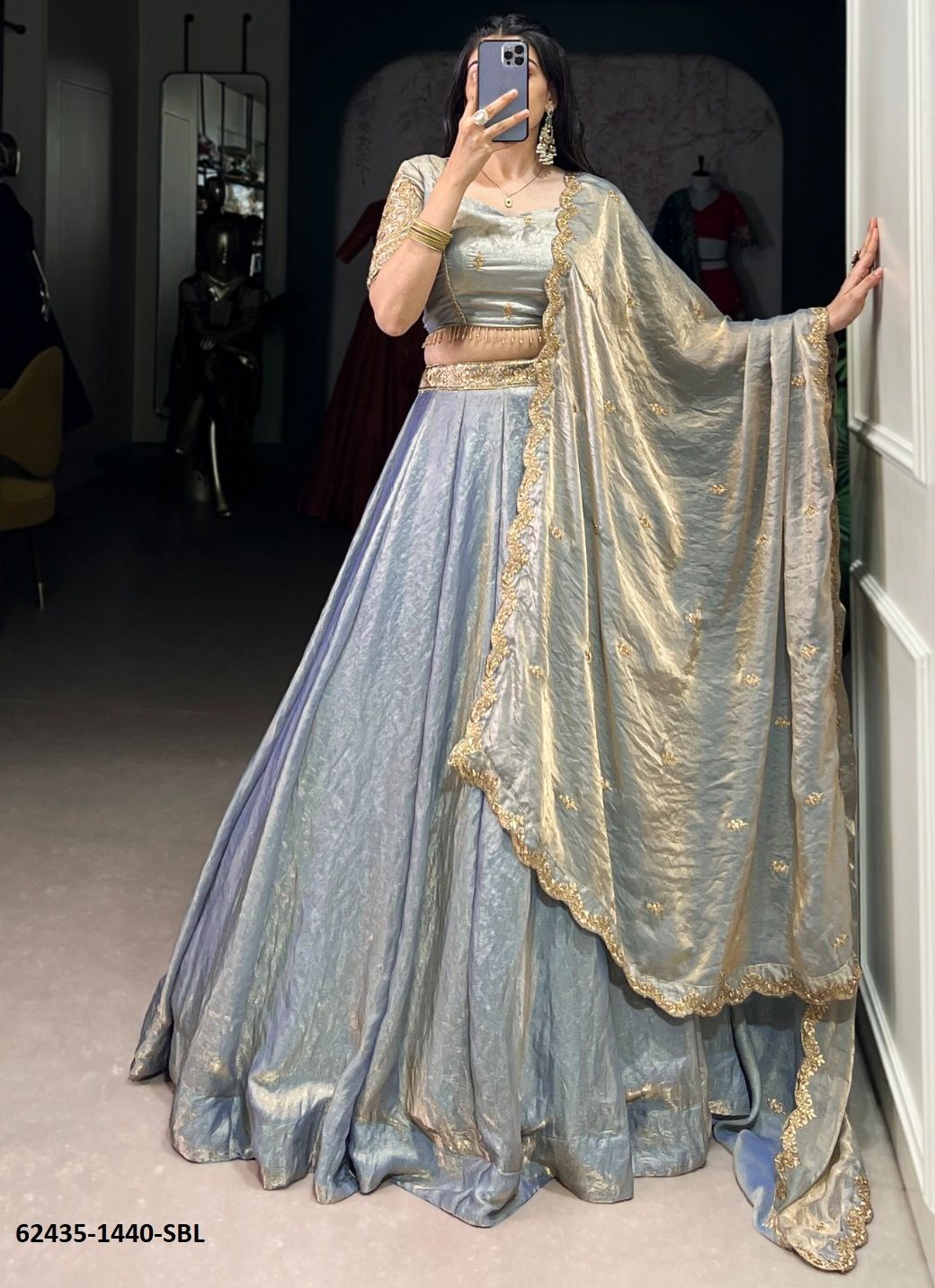 SERIES 1440 - Catalog # 62435 (Set of 4 Semi-Stitched Lehengas) by Meheriya SERIES 1440 - Catalog # 62435 (Set of 4 Semi-Stitched Lehengas) by Meheriya