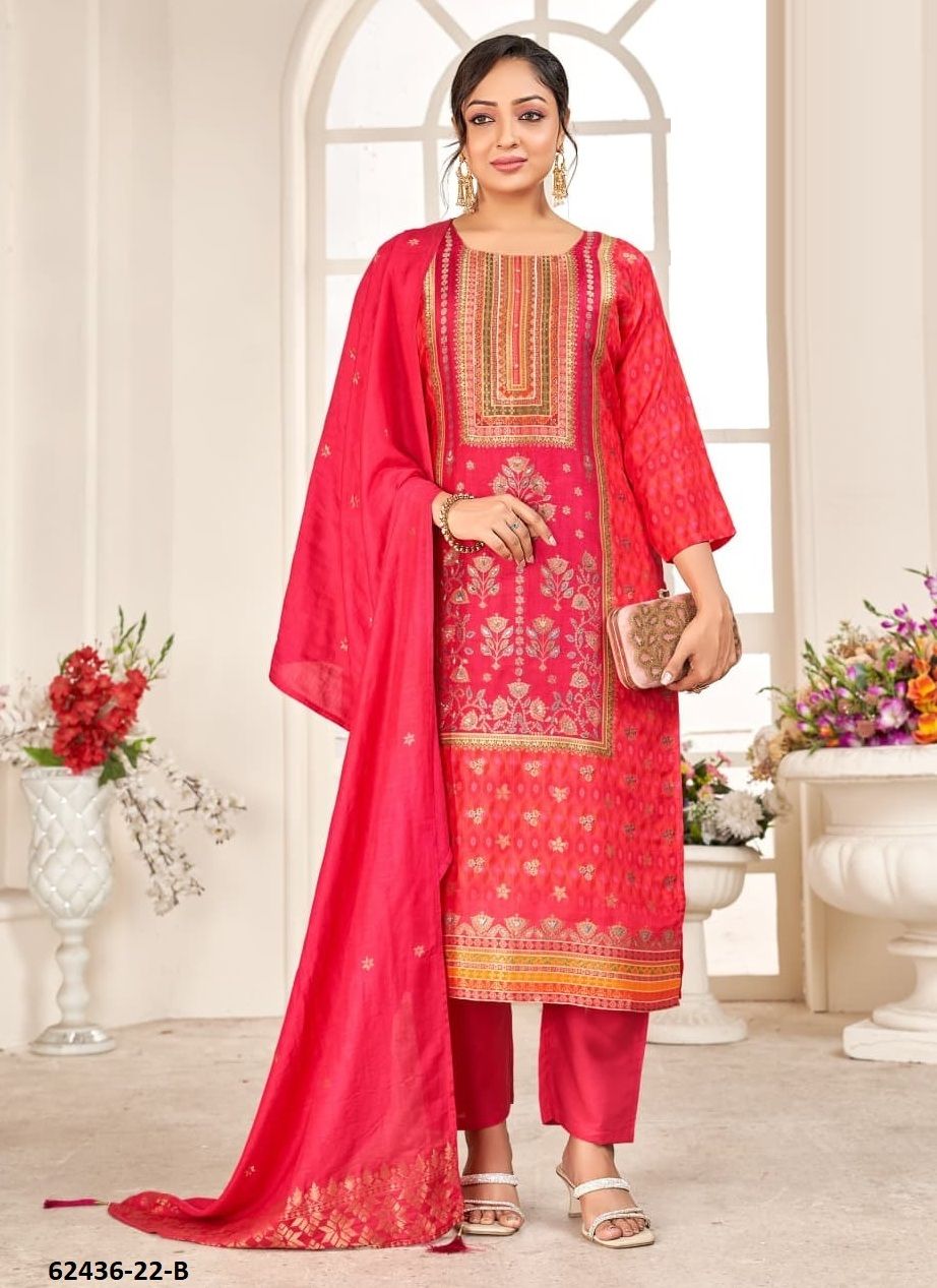 SERIES P22 - Catalog # 62436 (Set of 4 SIZE-SETS [Readymade Salwar Suits]) by Aabharan