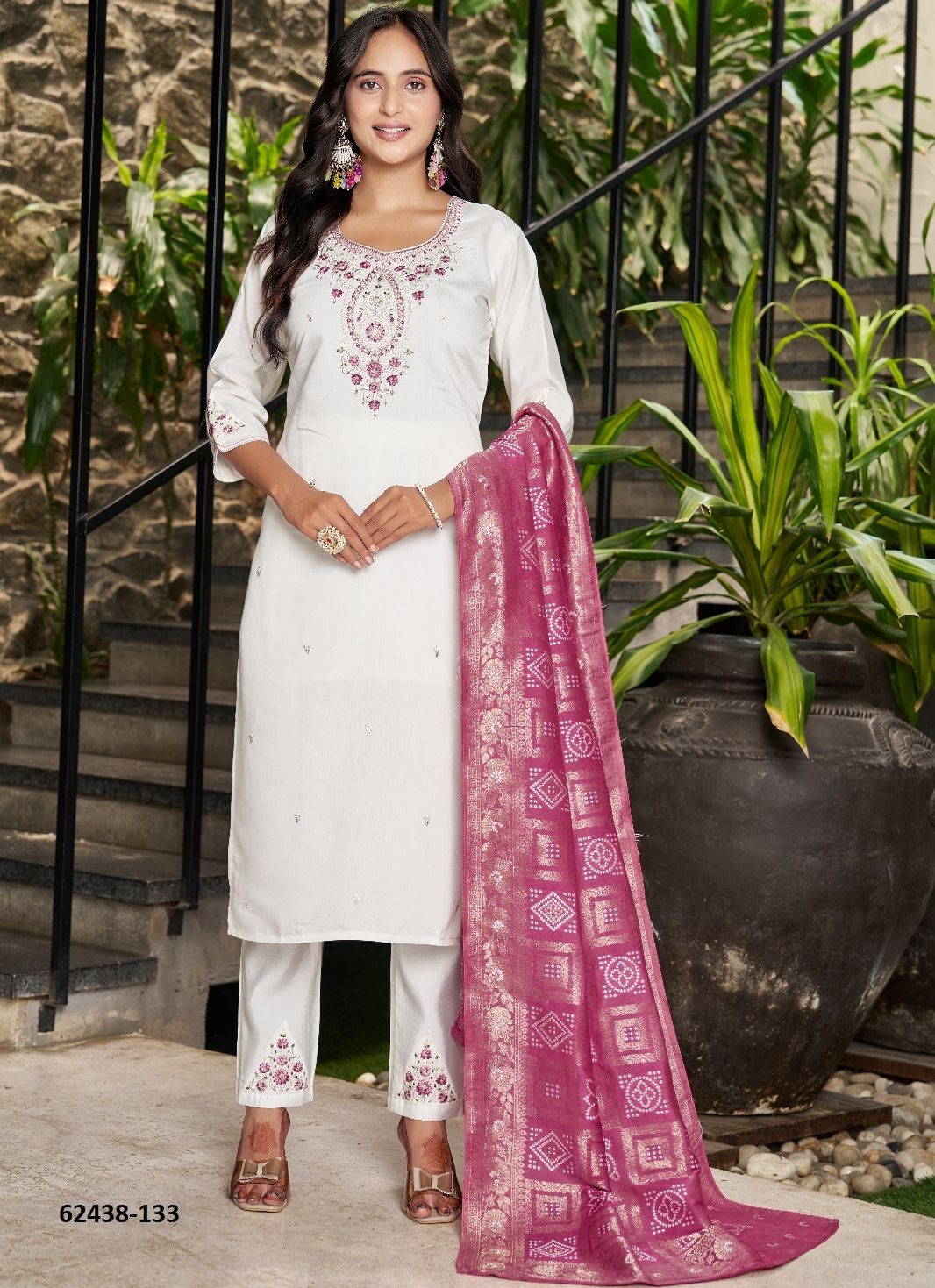 SERIES 120 - Catalog # 62438 (Set of 2 Readymade Salwar Suits) by Meheriya