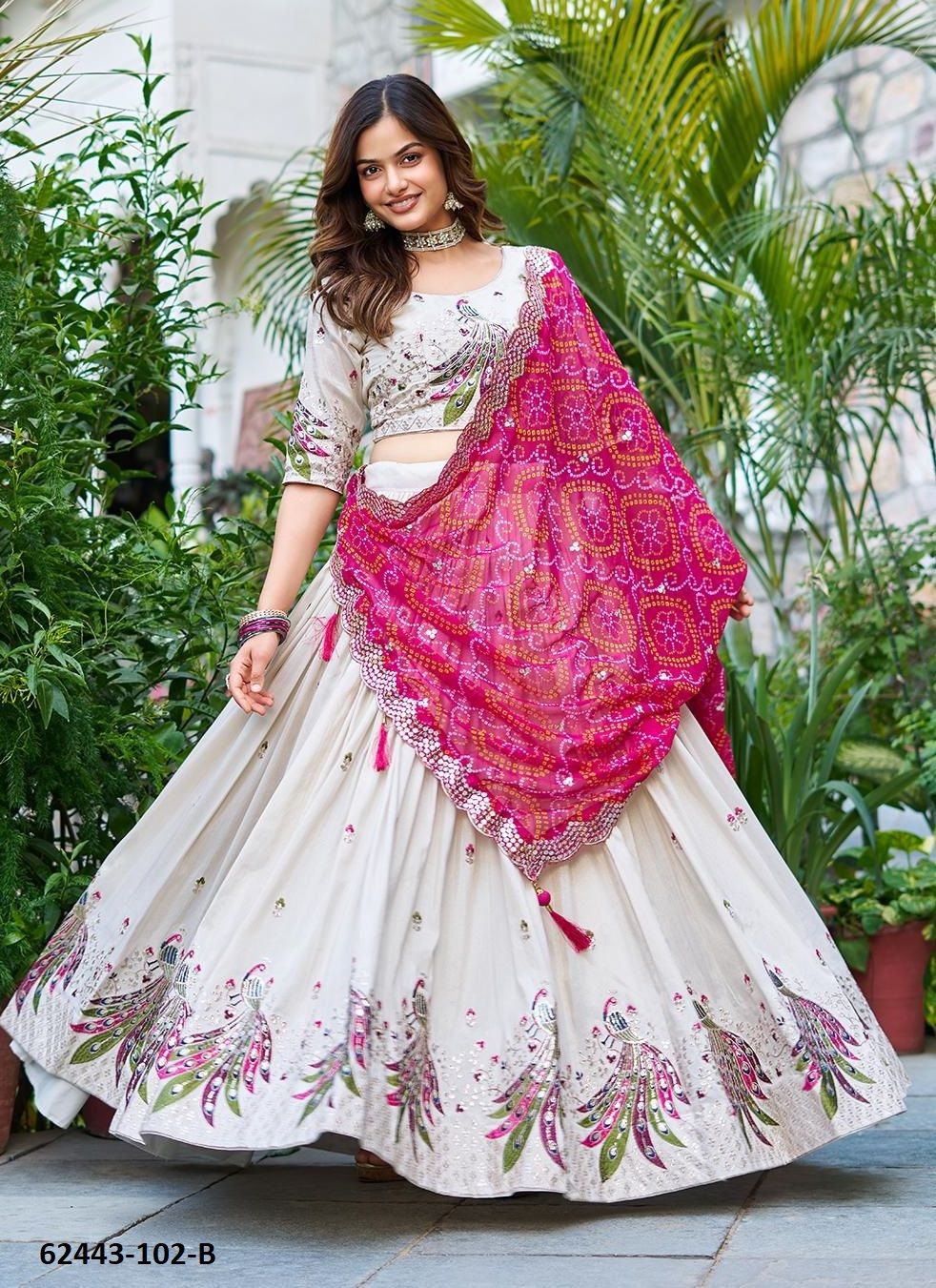 SERIES 102 - Catalog # 62443 (Set of 5 Readymade Lehengas) by Meheriya SERIES 102 - Catalog # 62443 (Set of 5 Readymade Lehengas) by Meheriya