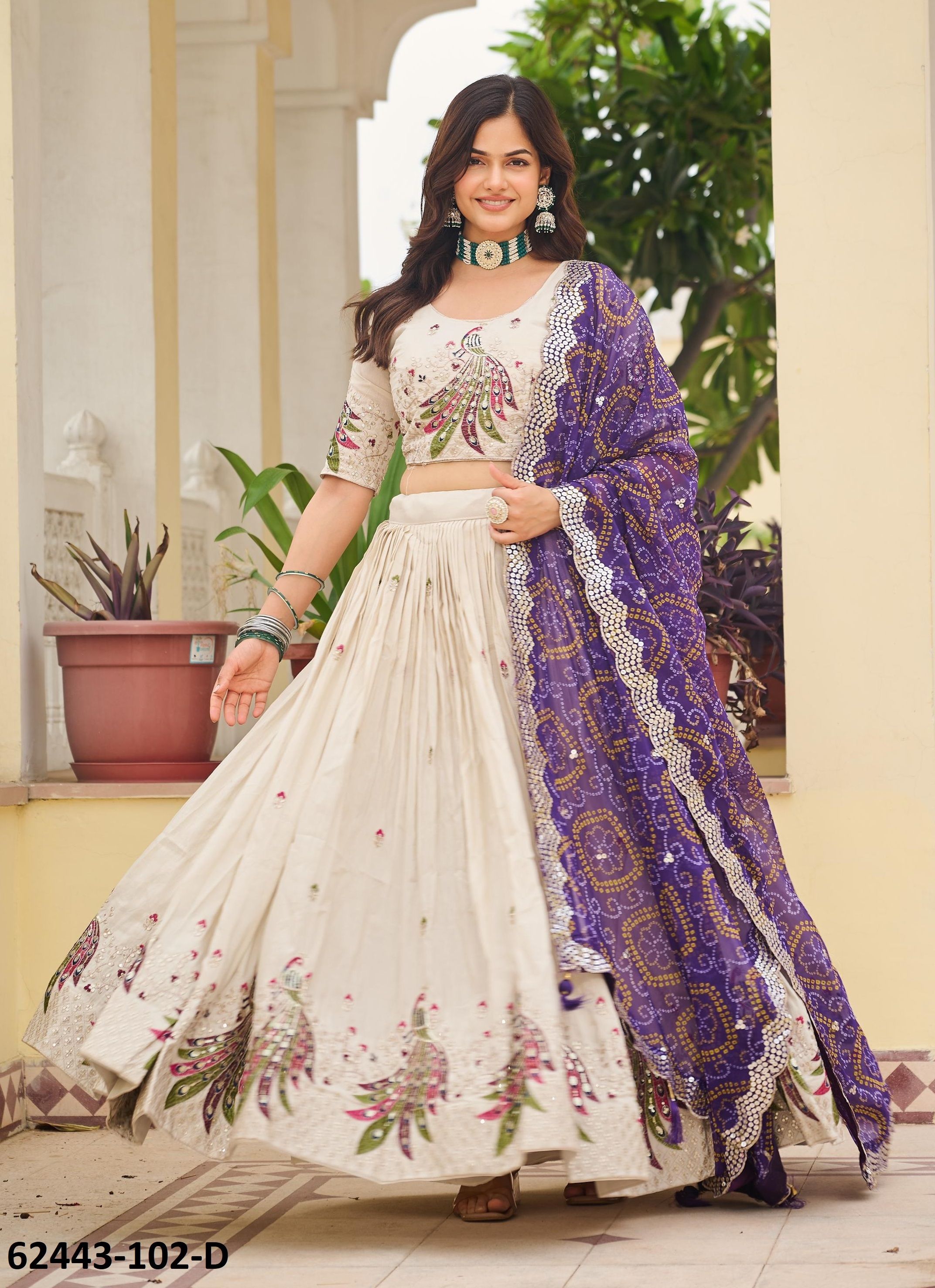 SERIES 102 - Catalog # 62443 (Set of 5 Readymade Lehengas) by Meheriya SERIES 102 - Catalog # 62443 (Set of 5 Readymade Lehengas) by Meheriya