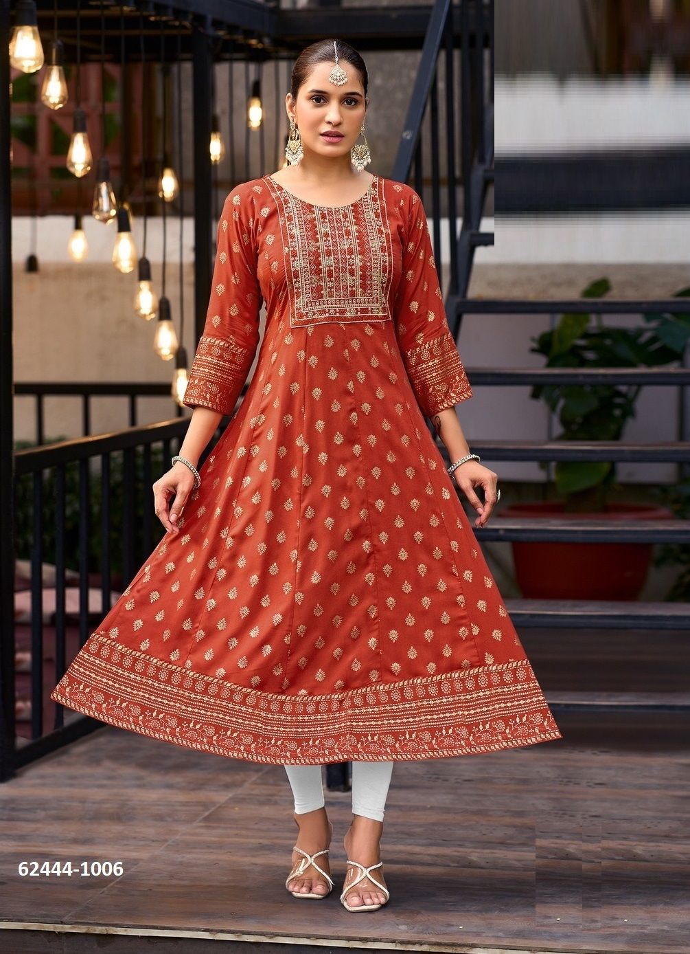 AURELIA - Catalog # 62444 (Set of 10 Readymade Women's Kurtis / Tops) MADE IN INDIA BY Diya Trendz