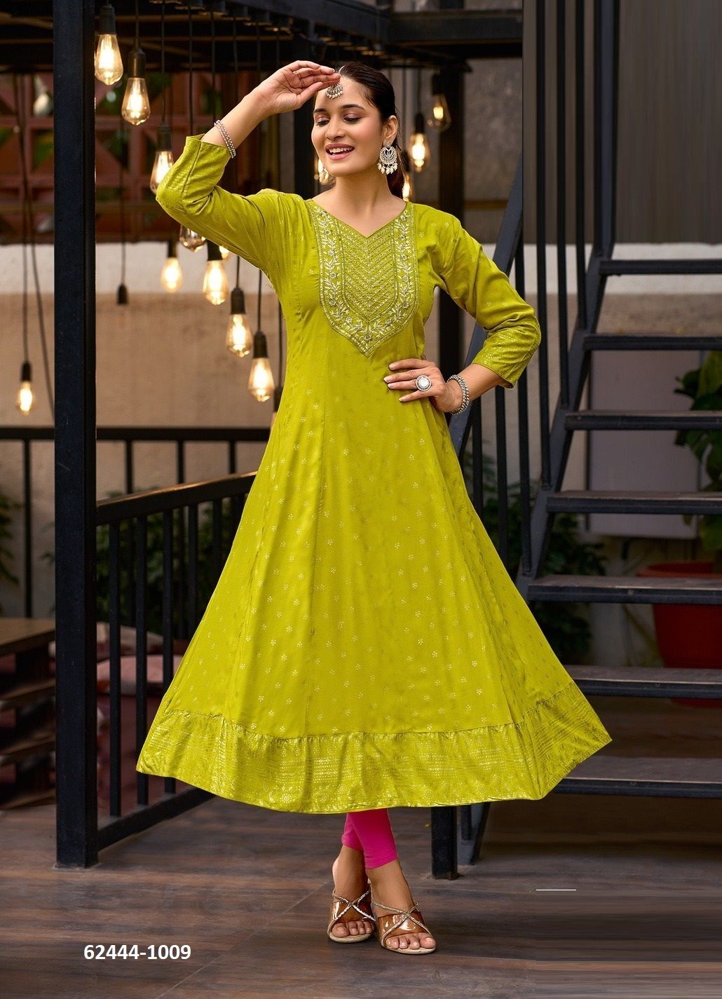 AURELIA - Catalog # 62444 (Set of 10 Readymade Women's Kurtis / Tops) MADE IN INDIA BY Diya Trendz