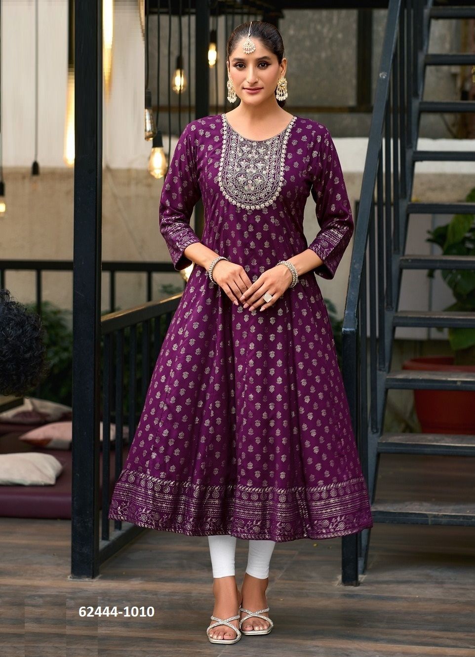 AURELIA - Catalog # 62444 (Set of 10 Readymade Women's Kurtis / Tops) MADE IN INDIA BY Diya Trendz