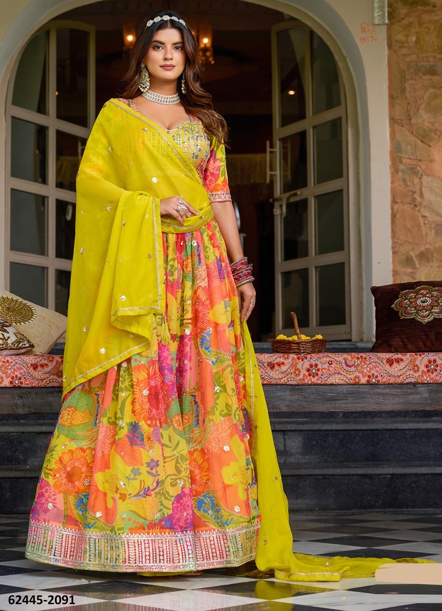 VOL 29 - Catalog # 62445 (Set of 2 Semi-Stitched Lehengas) MADE IN INDIA BY JAGRAASA VOL 29 - Catalog # 62445 (Set of 2 Semi-Stitched Lehengas) MADE IN INDIA BY JAGRAASA