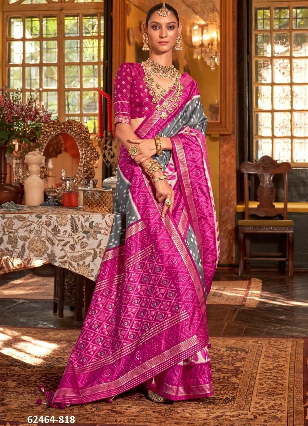 PALAV PATOLA - Catalog # 62464 (Set of 12 Sarees) MADE IN INDIA BY KRESHVA PALAV PATOLA - Catalog # 62464 (Set of 12 Sarees) MADE IN INDIA BY KRESHVA