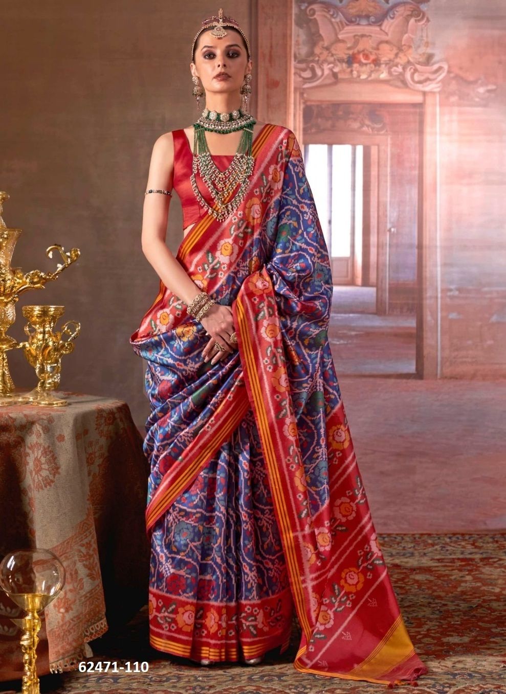 PATOLA DELUXE - Catalog # 62471 (Set of 4 Sarees) MADE IN INDIA BY Aabharan