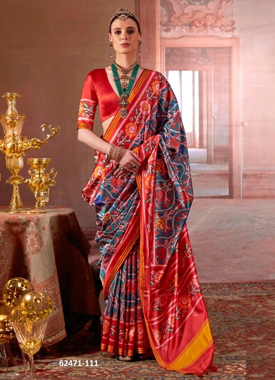PATOLA DELUXE - Catalog # 62471 (Set of 4 Sarees) MADE IN INDIA BY Aabharan