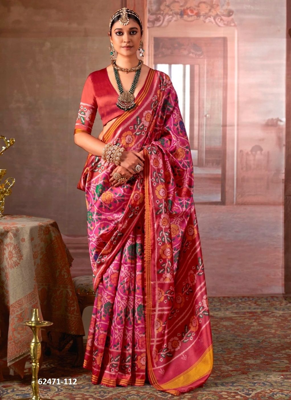 PATOLA DELUXE - Catalog # 62471 (Set of 4 Sarees) MADE IN INDIA BY Aabharan