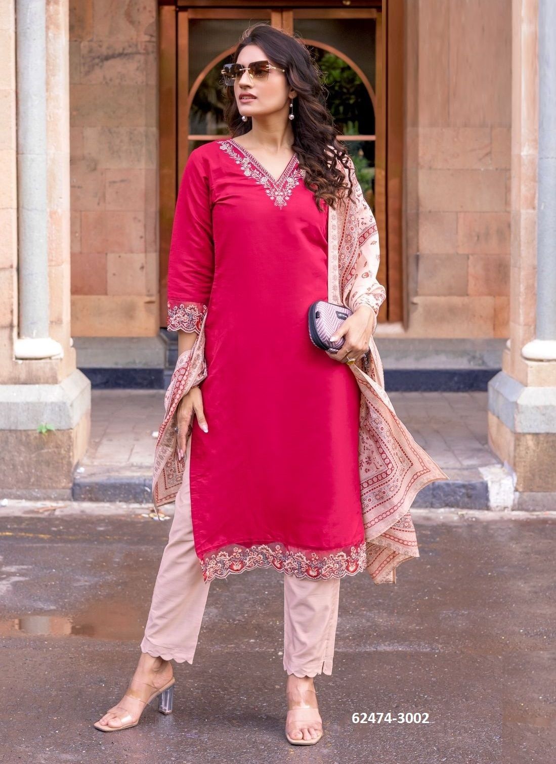 RAJRANI - Catalog # 62474 (Set of 6 Readymade Salwar Suits) MADE IN INDIA BY Wooglee Fashions