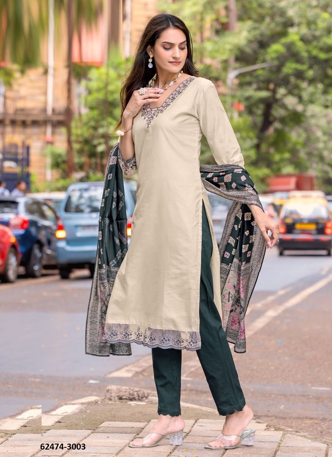 RAJRANI - Catalog # 62474 (Set of 6 Readymade Salwar Suits) MADE IN INDIA BY Wooglee Fashions