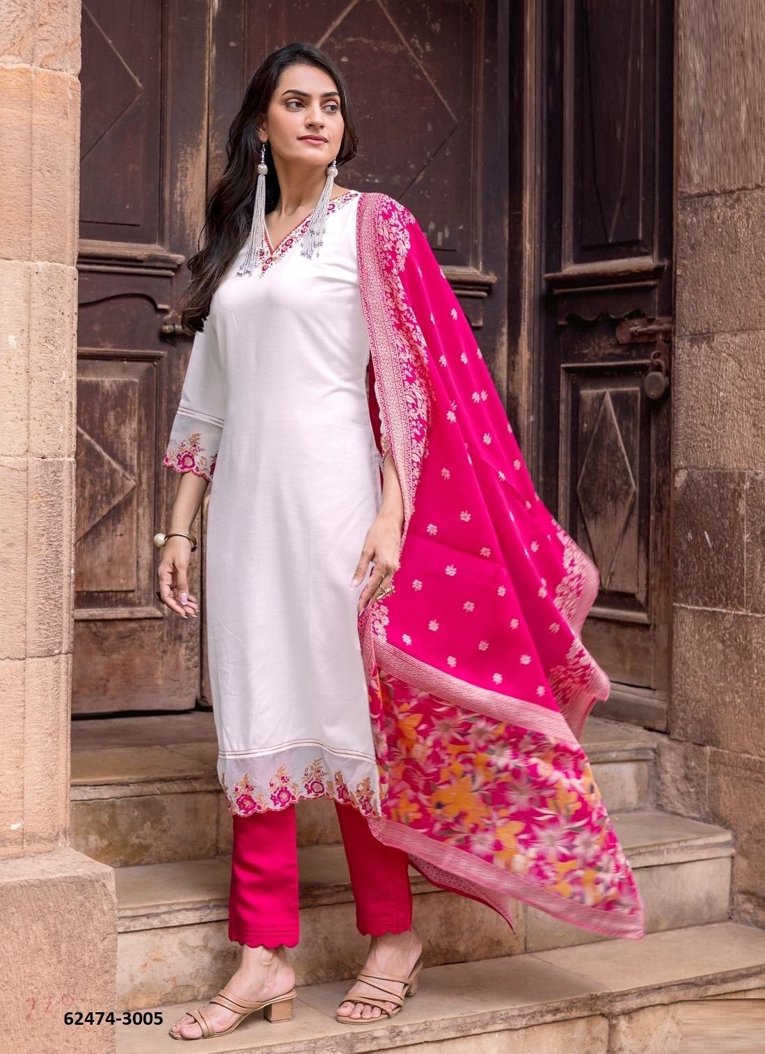 RAJRANI - Catalog # 62474 (Set of 6 Readymade Salwar Suits) MADE IN INDIA BY Wooglee Fashions